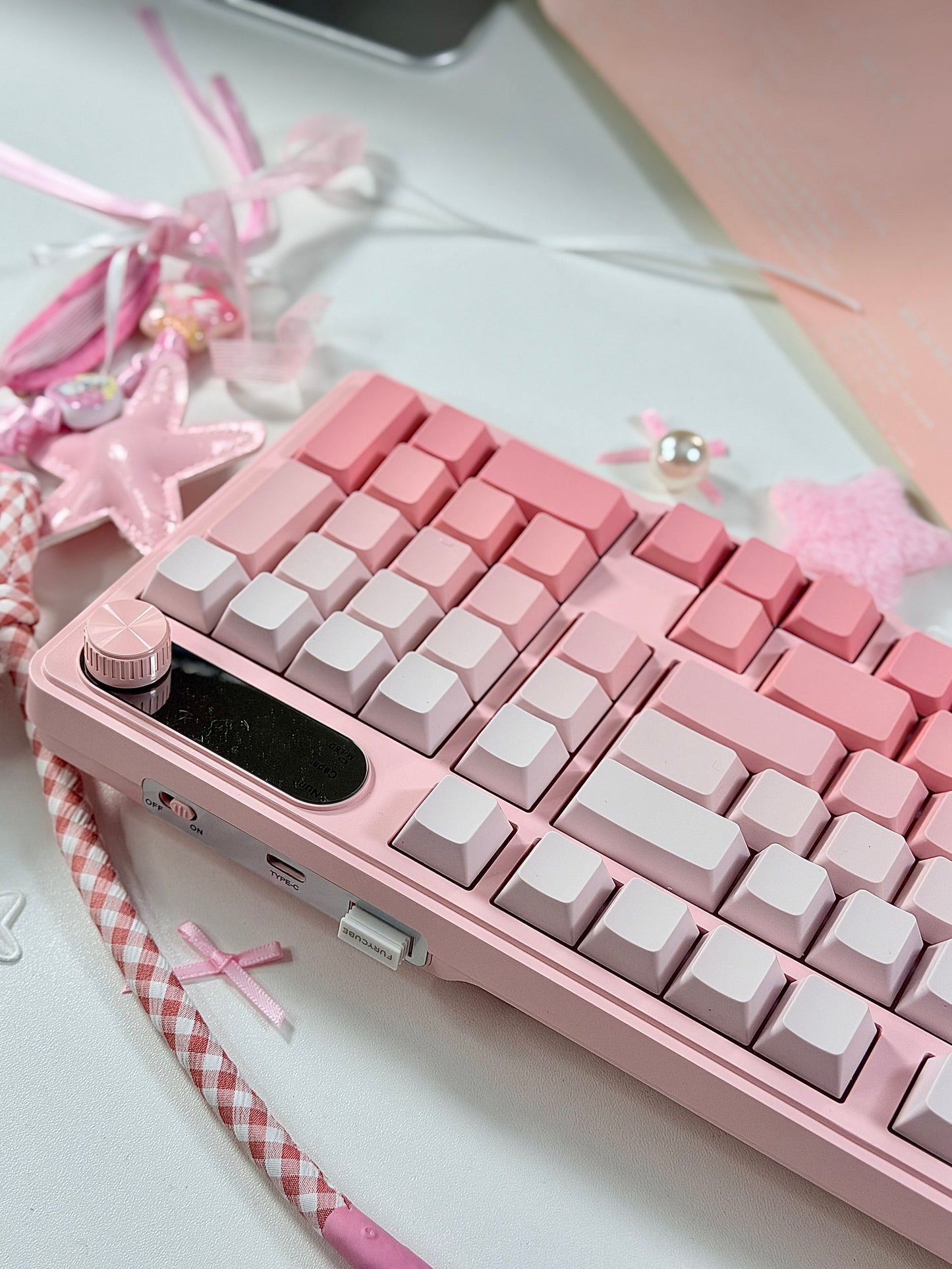 Unboxing For SALEs IP98 Wireless Gaming Keyboard - Wireless Keyboard with RGB Backlighting, IPX8 Water Resistance, and Side Printed PBT Translucent Keycaps, Suitable for Gaming or Work (Pink White)