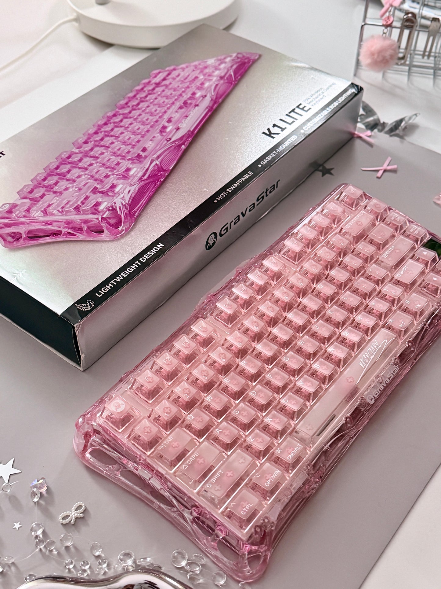 ONLY 1 Unboxing For Clearance Mercury K1 Lite - Crystal RoseMechanical Keyboard