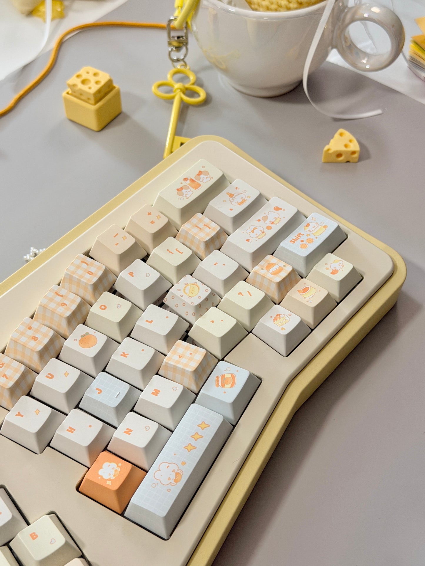 #0302 Orange Summer Dango Keycap Set | Cute Japanese-Inspired Pastel Food Keycaps