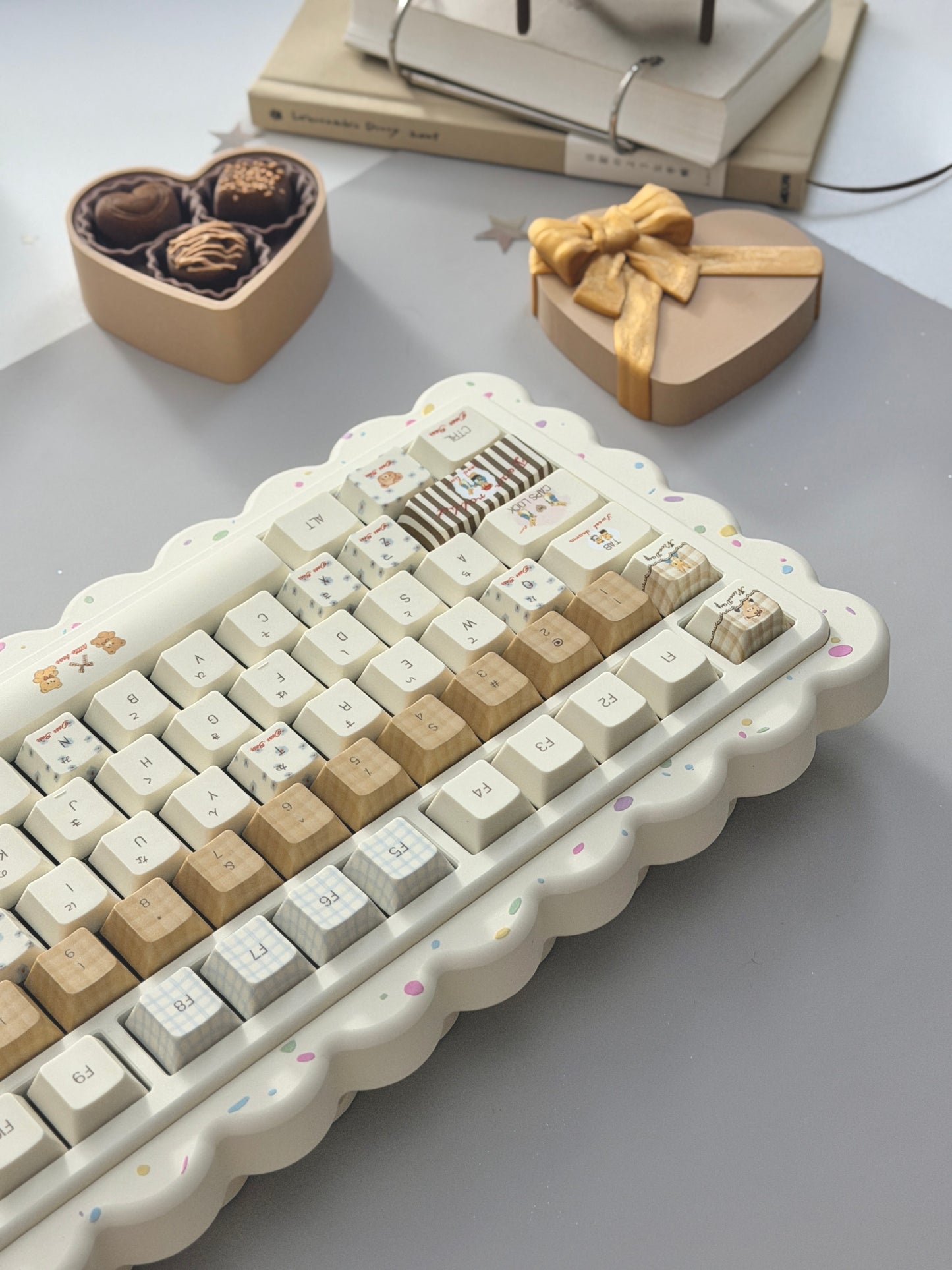 ONLY 1 Instock Prebuilt Aluminum Customized Mechanical Keyboard Cookies75 Cream Sugar Set