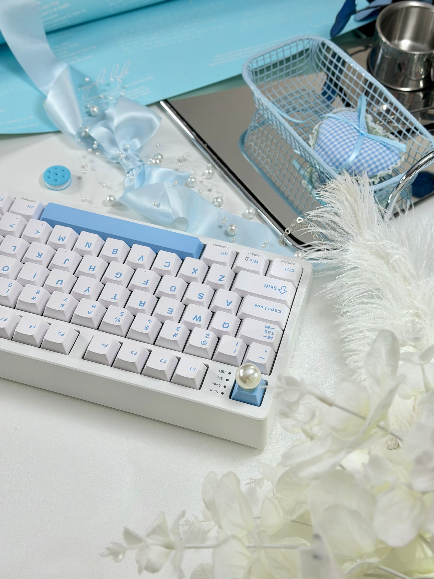 Unboxing For SALEs Mechlands Vibe108 Silent Switch Mechanical Keyboard White Blue