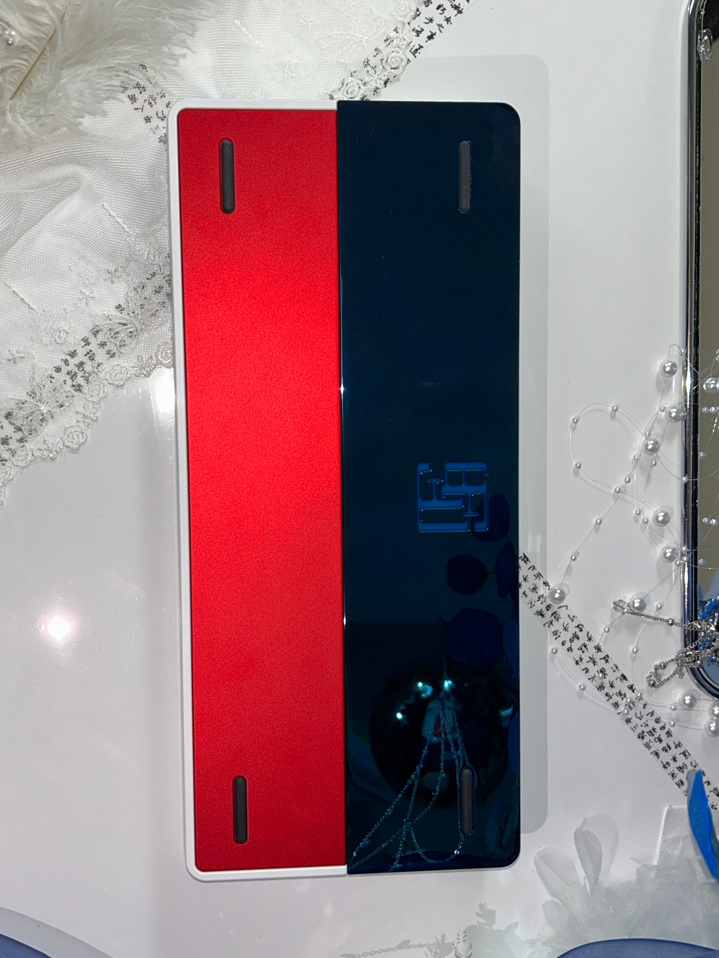 ONLY 1 Instock Prebuilt Aluminum Customized Mechanical Keyboard Buff75 Cold White With Cerakey Year of the snake ceramic Keycaps