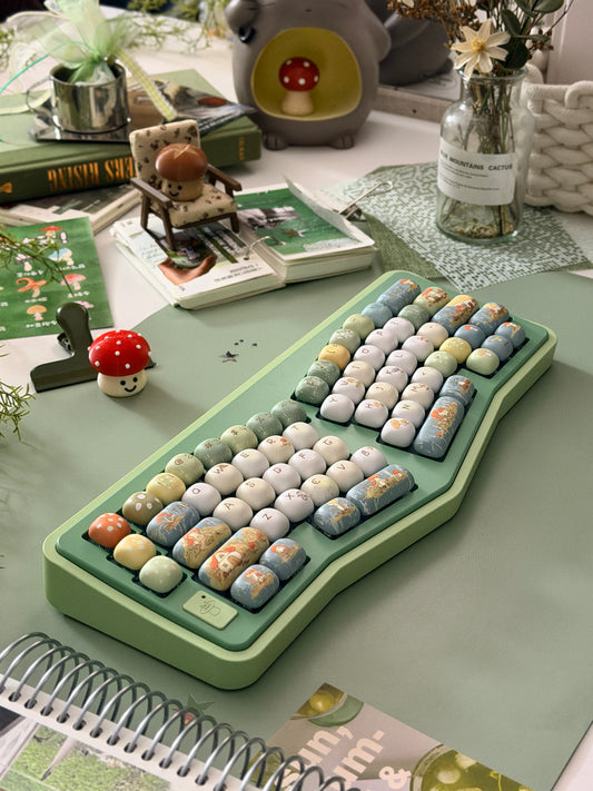 ONLY 1 Instock Prebuilt Aluminum Custom Mechanical Keyboard Green Vlice Ergonomic Set