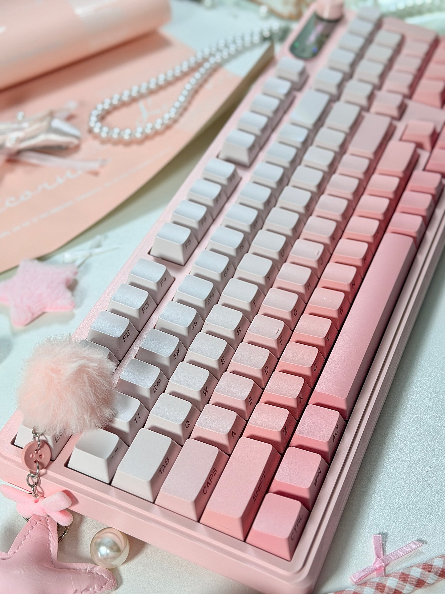 Unboxing For SALEs IP98 Wireless Gaming Keyboard - Wireless Keyboard with RGB Backlighting, IPX8 Water Resistance, and Side Printed PBT Translucent Keycaps, Suitable for Gaming or Work (Pink White)