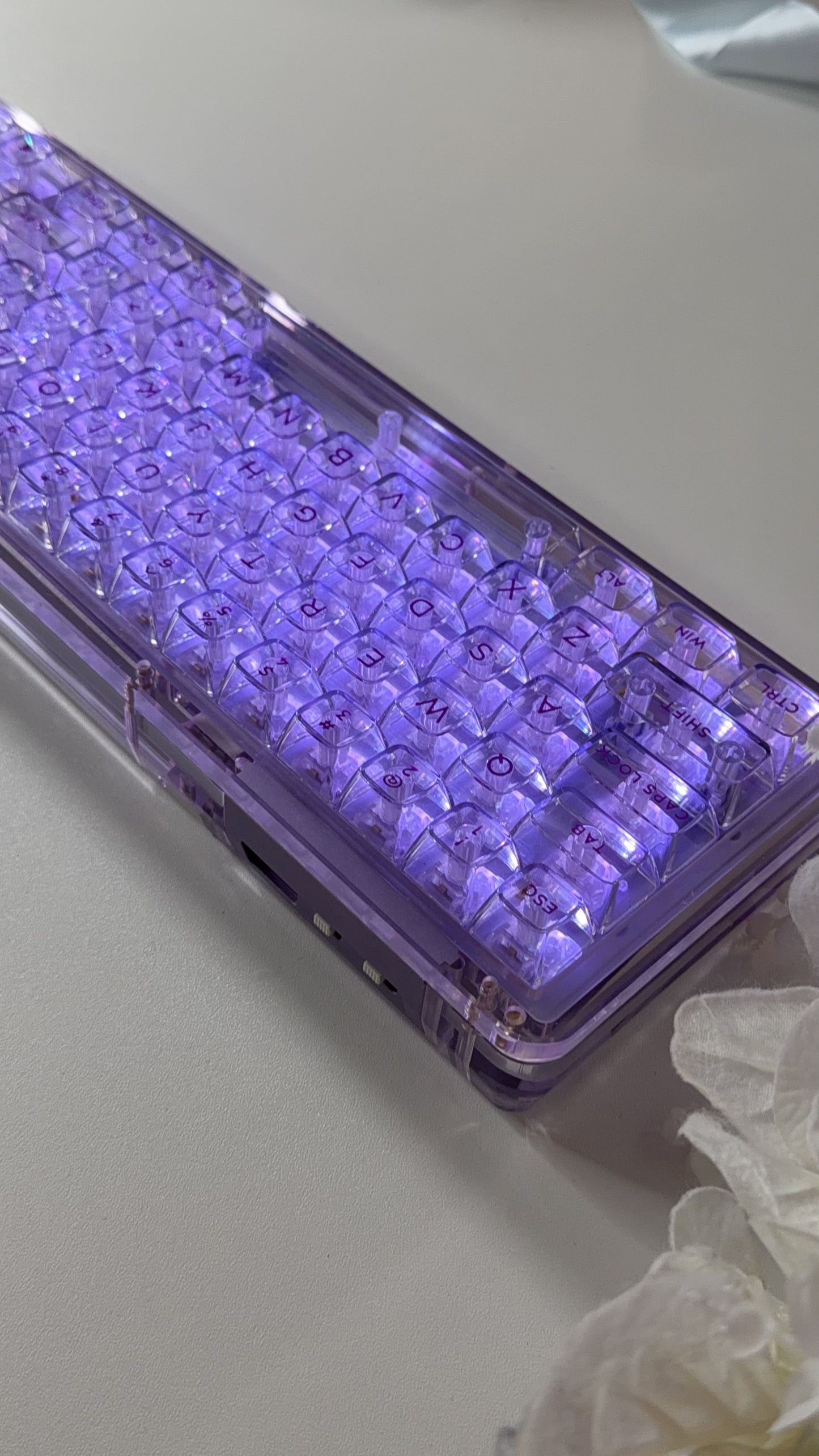 Unboxing For SALEs KiiBOOM Phantom 68 Purple Crystal Mechanical Keyboard + Taro Bobo Keycaps Alpha-A Set & Small Block