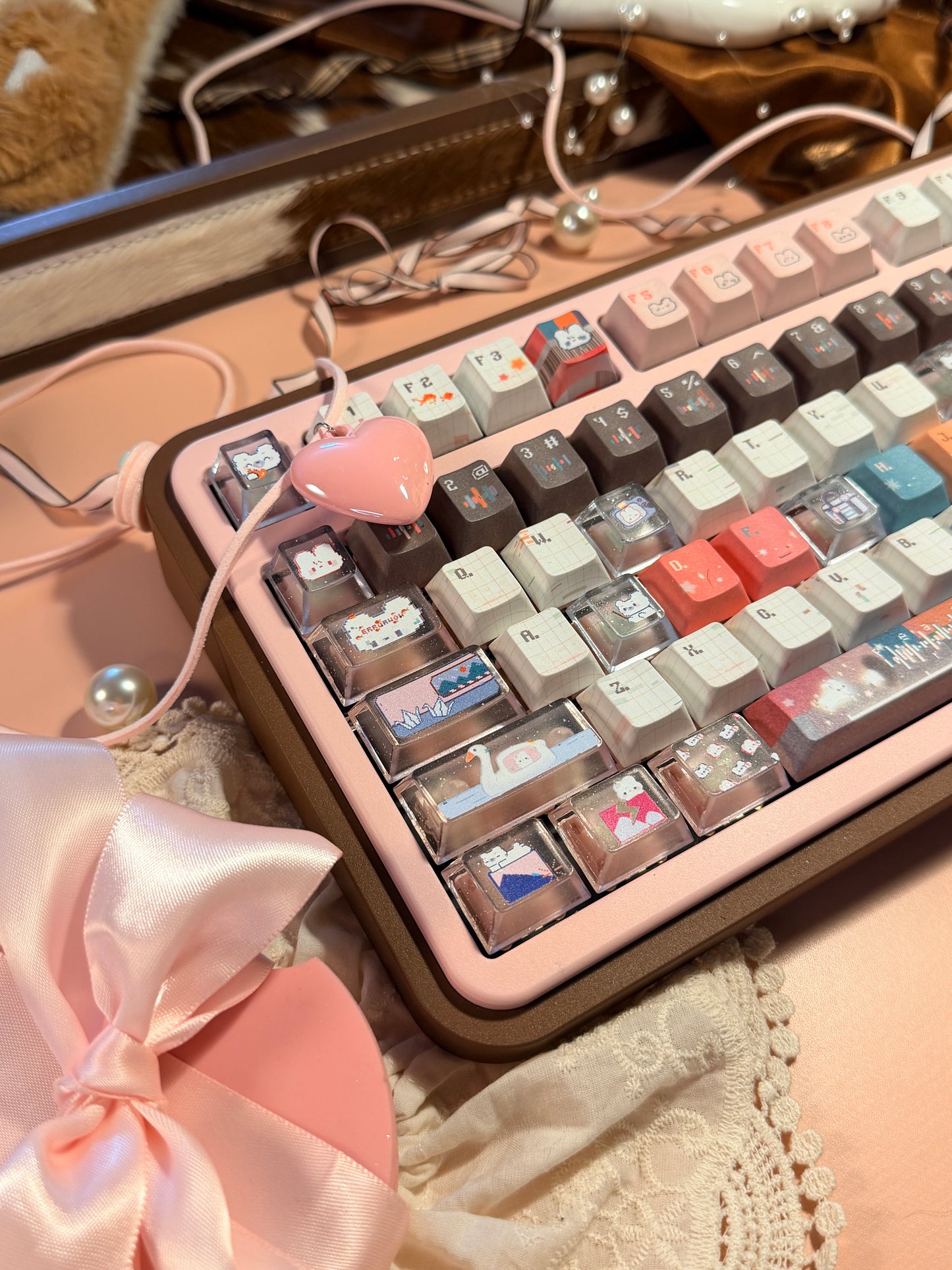 ONLY 1 Instock Prebuilt Aluminum Customized Mechanical Keyboard Rich75 Wireless Set （free wristrest and number pad included as gift）