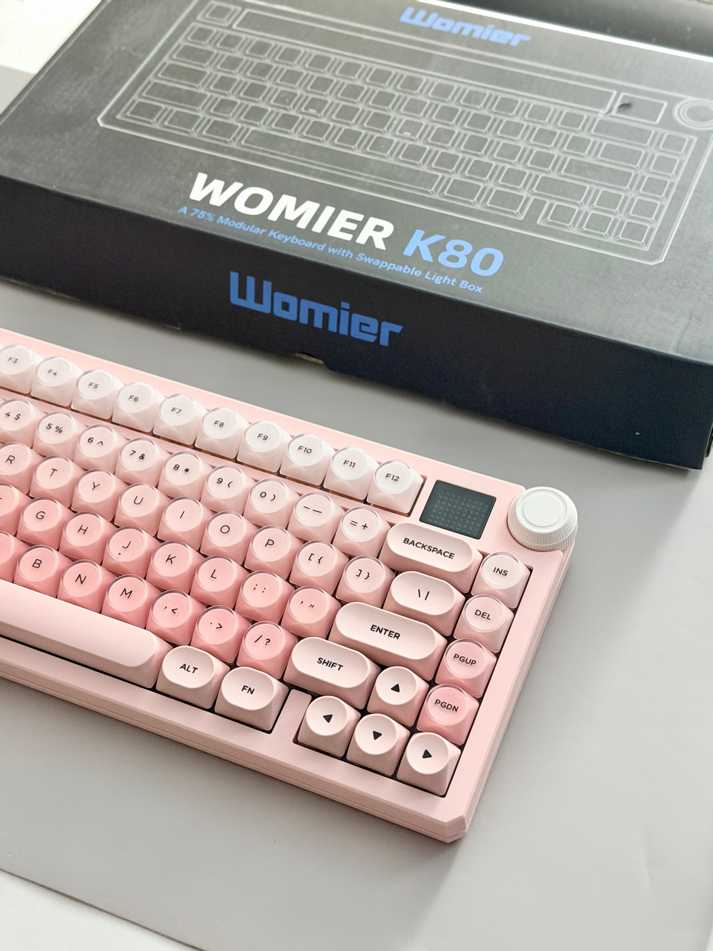 Unboxing Clearance ONLY 1 Instock WOMIER K80 MECHANICAL KEYBOARD With Cat Ear Light Box