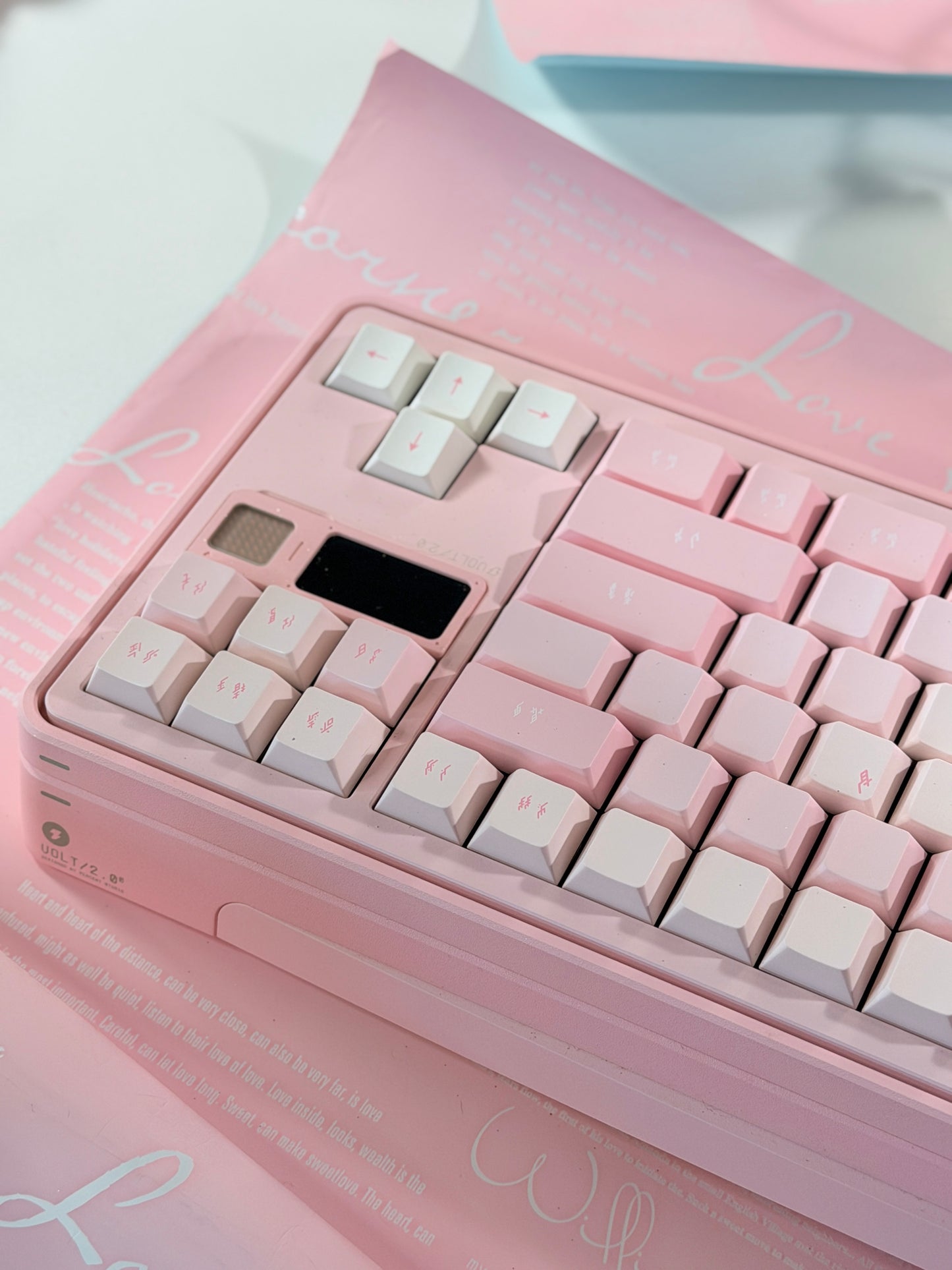 ONLY 1 Instock Prebuilt Aluminum Customized Mechanical Keyboard PERCENTSTUDIO VOLT2.0 Pale Pink Set + VOLT PLUS PAD