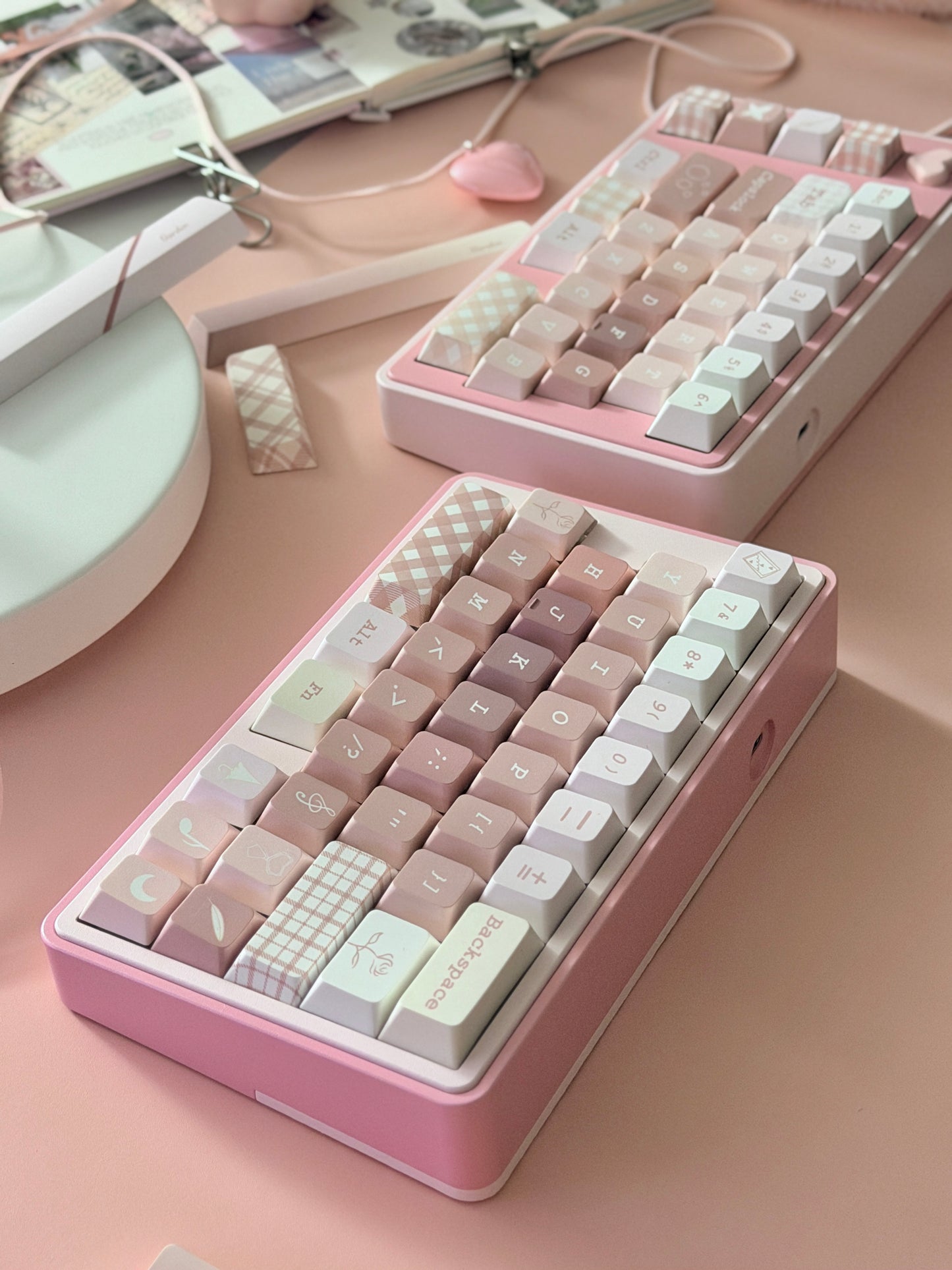 PREORDER Prebuilt Pale Pink BLOCKBOY New Split65 Aluminum Custom Mechanical Keyboard（You Can Choose Other Keycap Set）