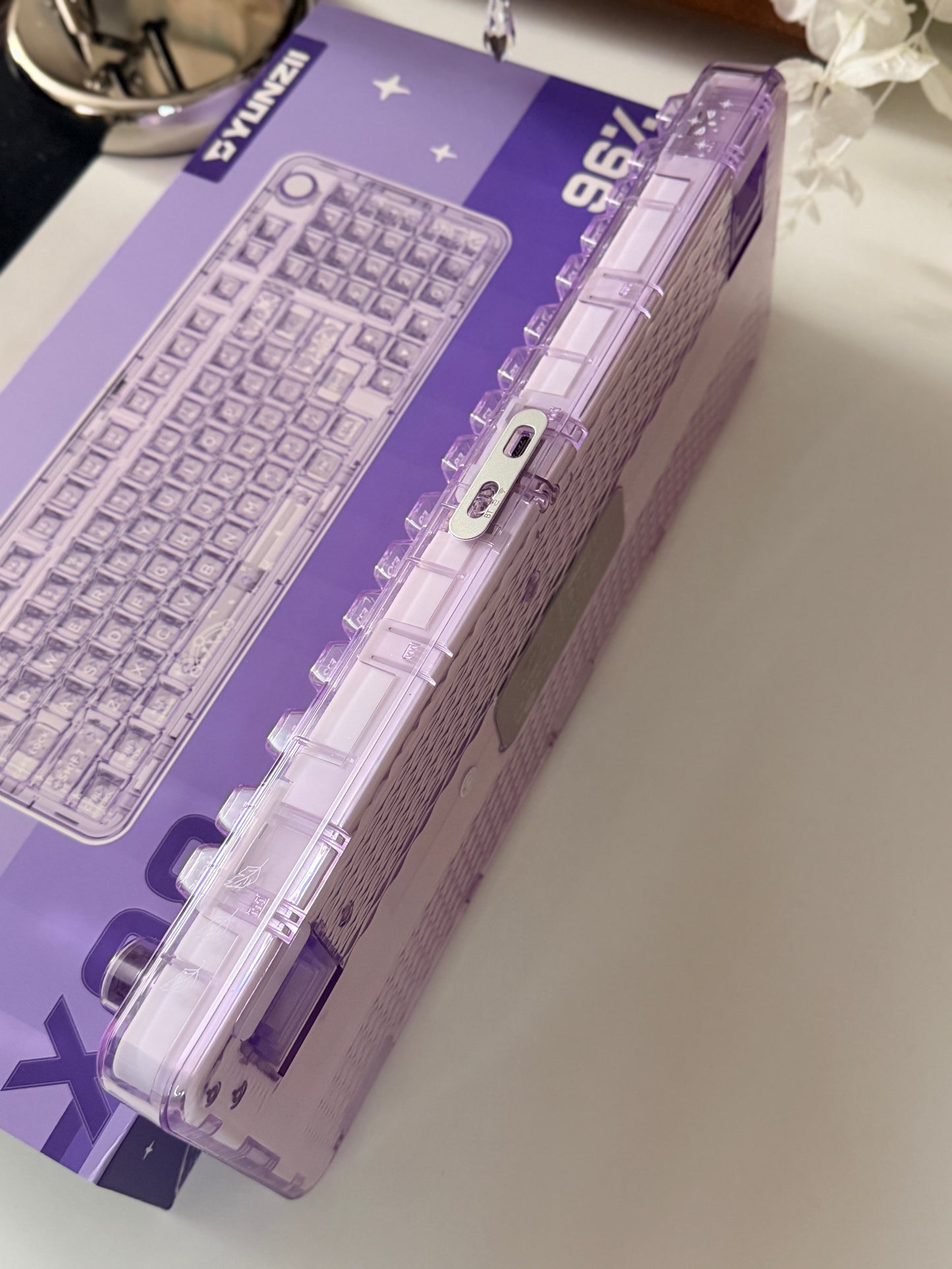 Sample For Sale ONLY 1 Instock YUNZII X98 Wireless Mechanical Gaming Keyboard (Purple, Crystal Switch)