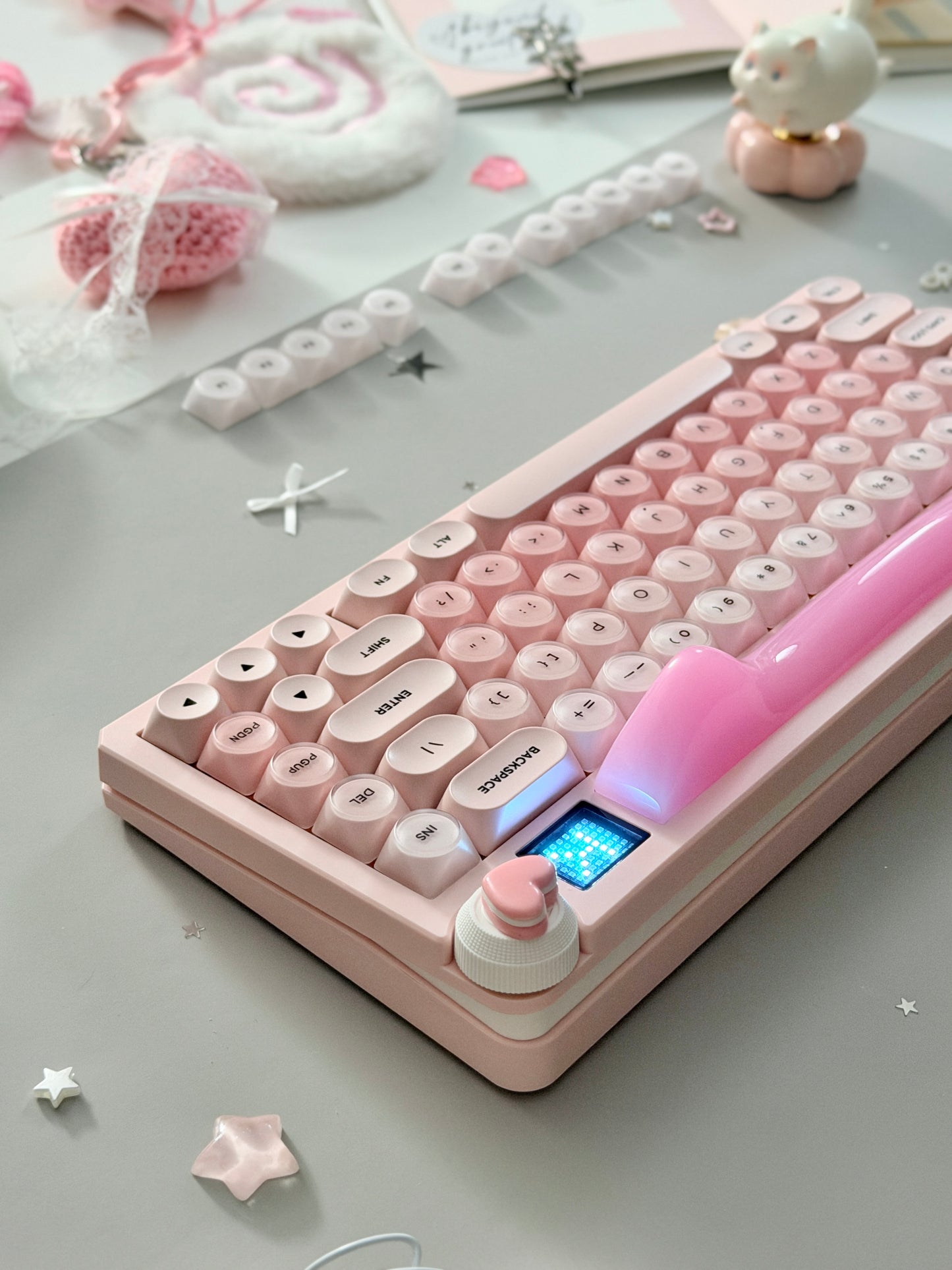 Unboxing Clearance ONLY 1 Instock WOMIER K80 MECHANICAL KEYBOARD With Cat Ear Light Box