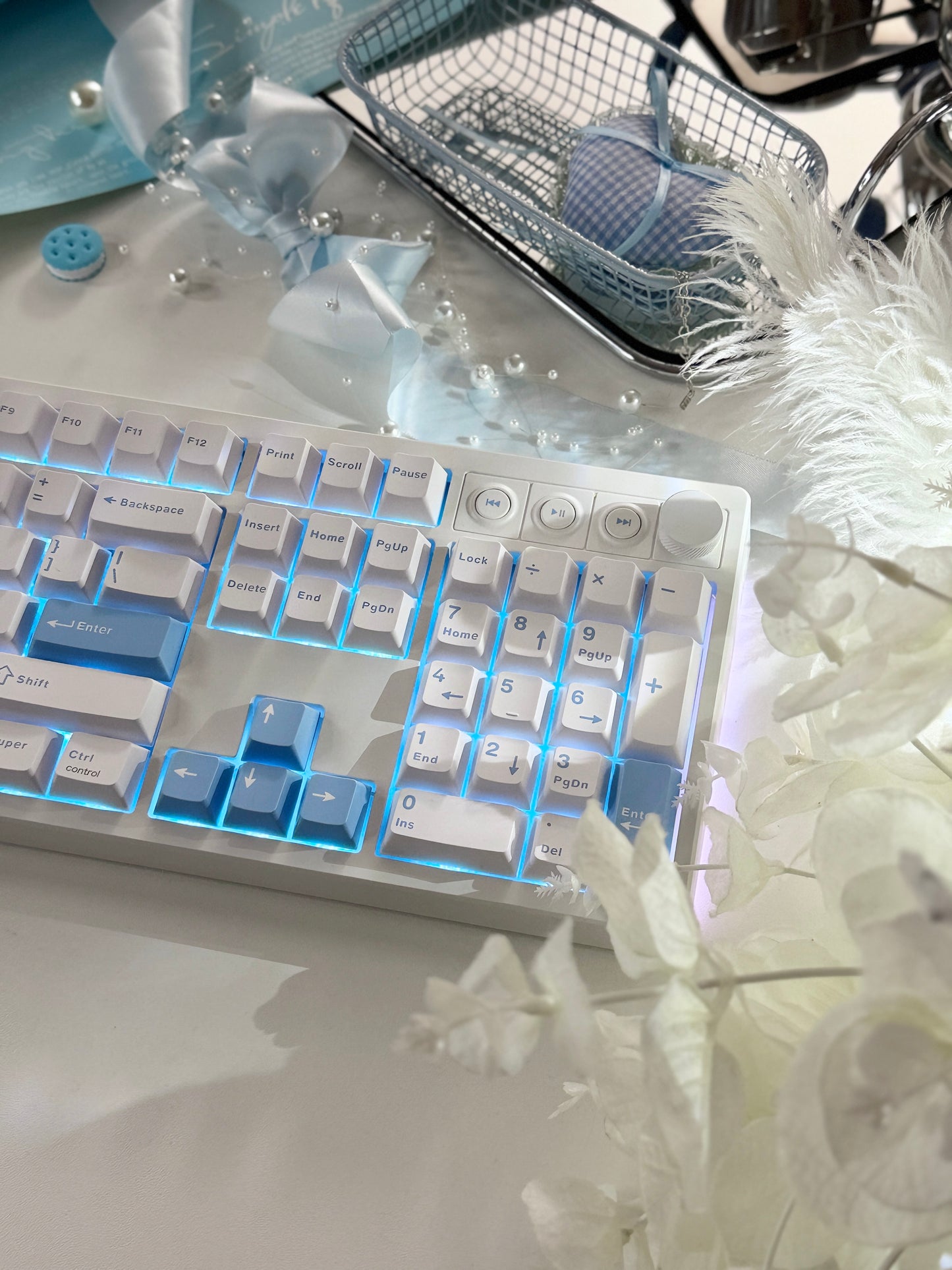 Unboxing For SALEs Mechlands Vibe108 Silent Switch Mechanical Keyboard White Blue
