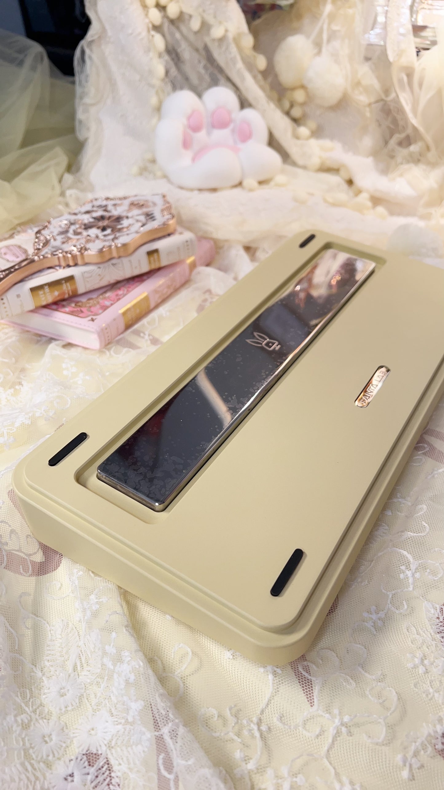 Preorder Prebuilt Rich75 Cream Yellow Aluminum Customized Mechanical Keyboard ➕loveletter number pad