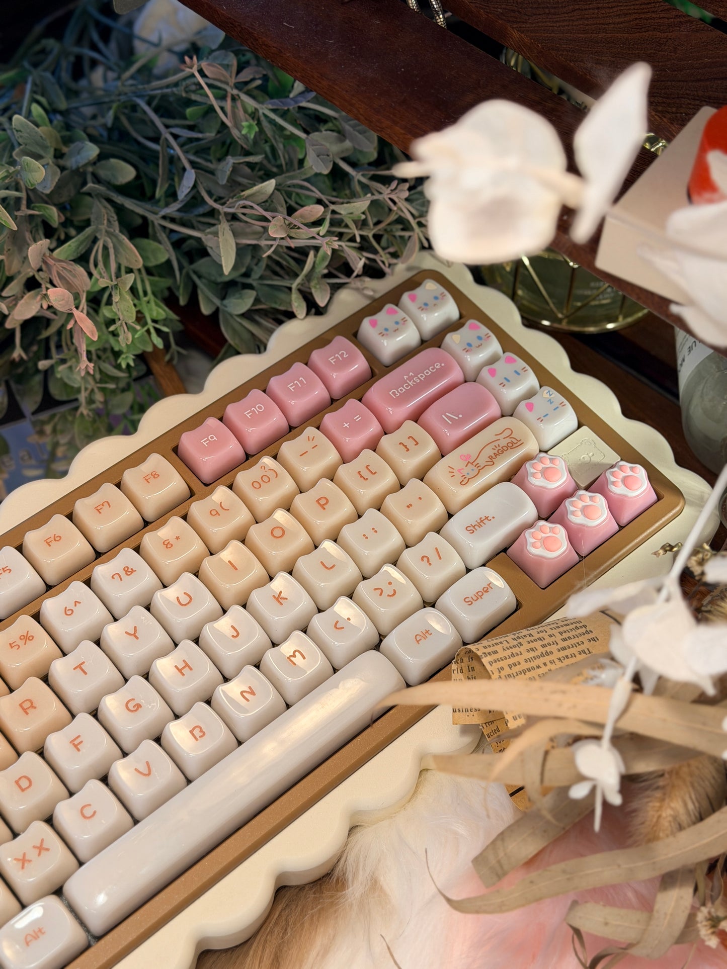 ONLY 1 Instock Prebuilt Aluminum Custom Mechanical Keyboard Cookie75 & Toast Pad Set