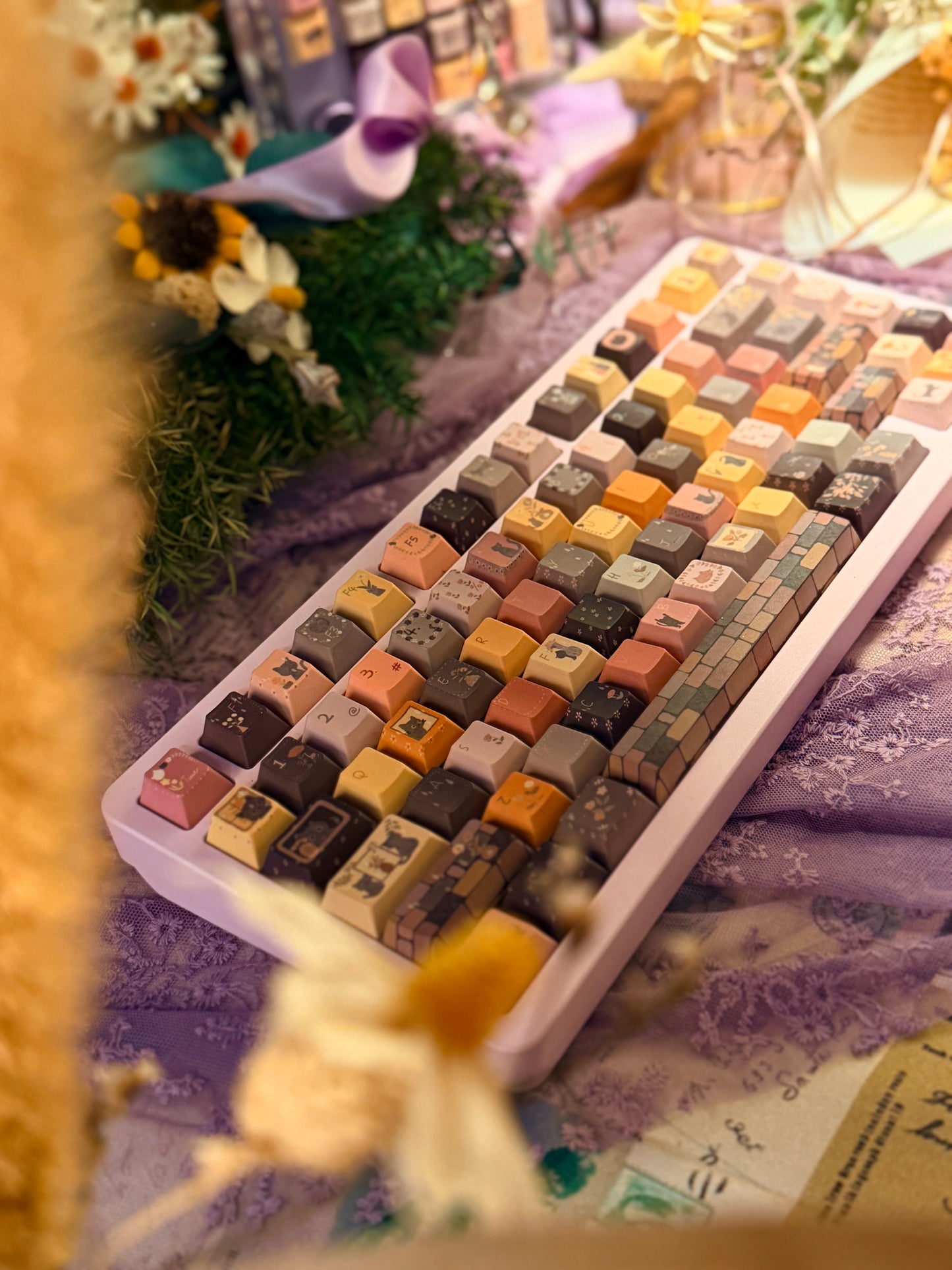 ONLY 1 Instock Prebuilt Aluminum Customized Mechanical Keyboard DBP75 Purple Creamy Keyboard Set