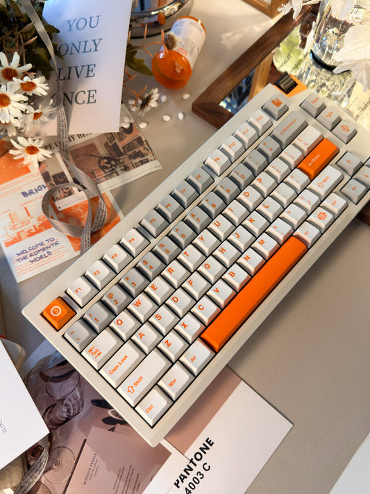 Unboxing Sample For Sales ONLY 1 Instock LUMINKEY75 V2 Tri-Mode Custom Mechanical Keyboard Warm Orange-White