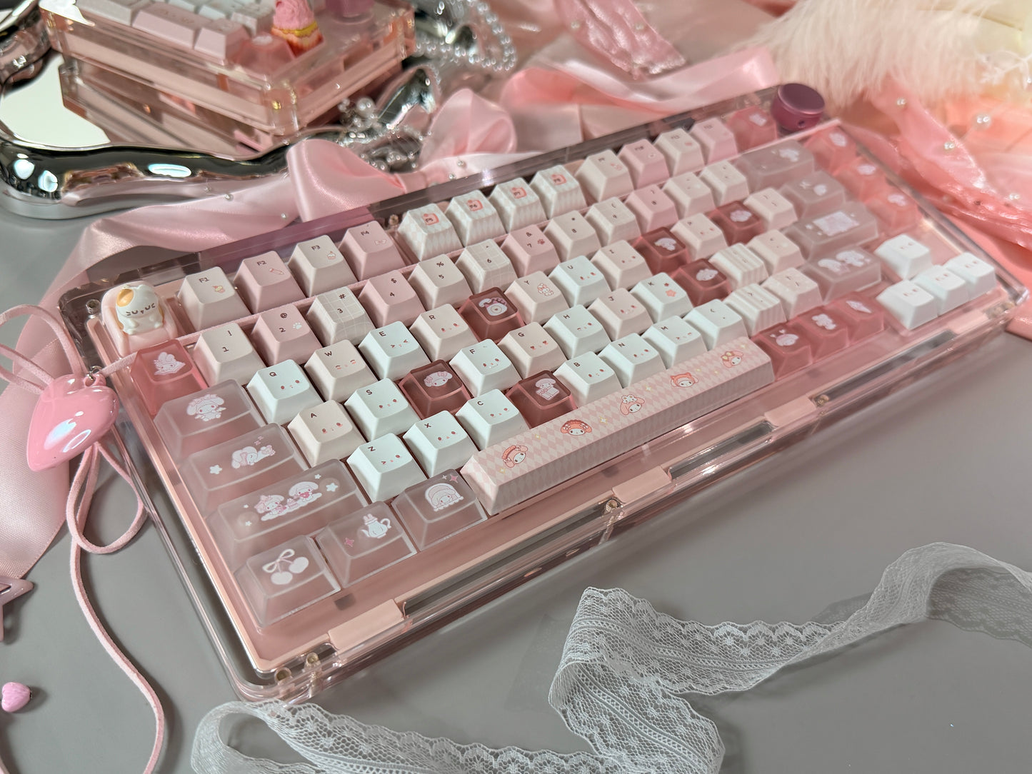 Unboxing Sample For Sales ONLY 1 Instock Pink KiiBOOM Phantom81V2 Mechanical Custom Keyboard ➕ Number PAD（including artisan keys）