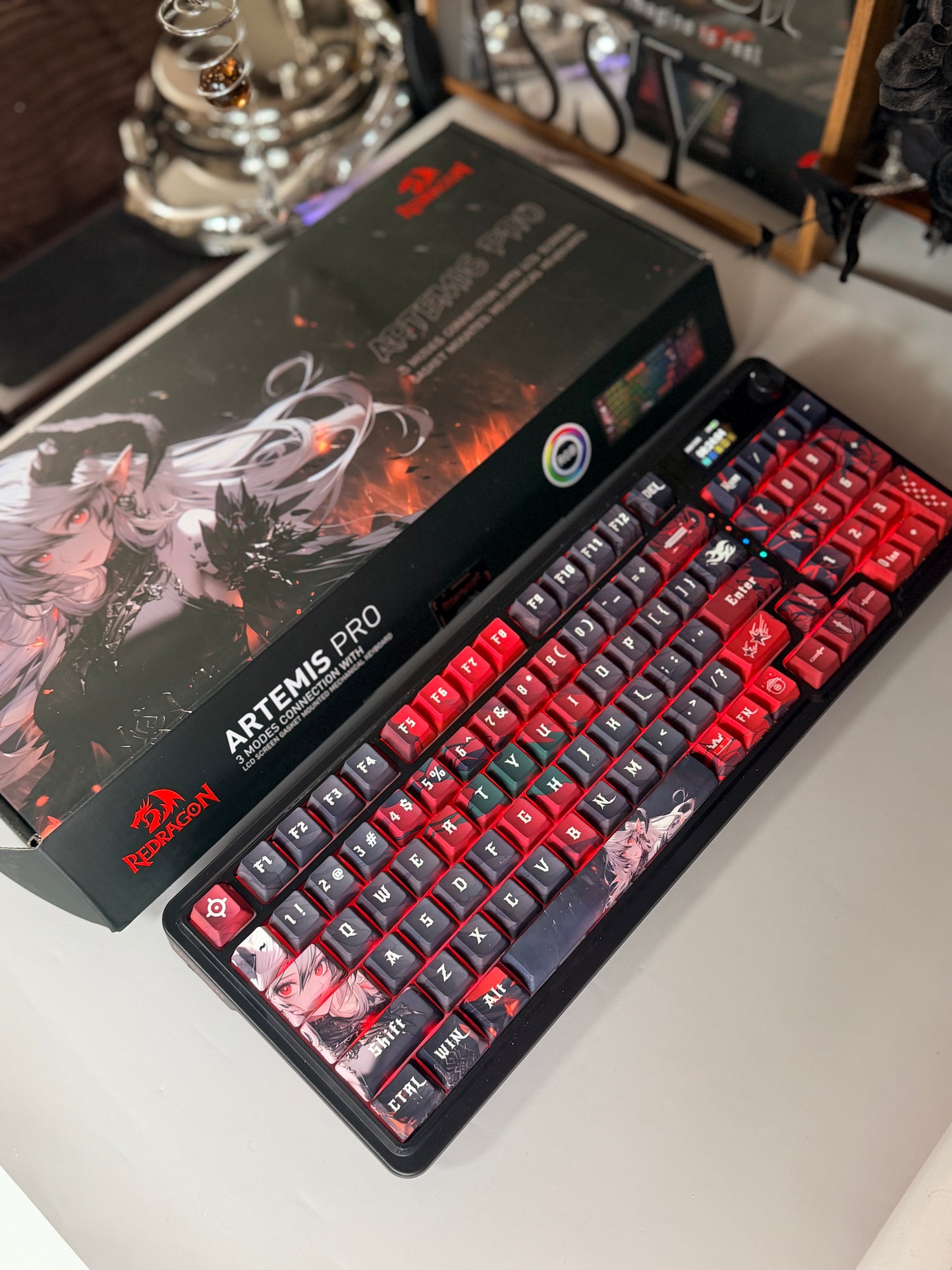 Unboxing For Sales ARTEMIS K719 PRO Anime RGB Gaming Mechanical Keyboard(not including shooting decoration)
