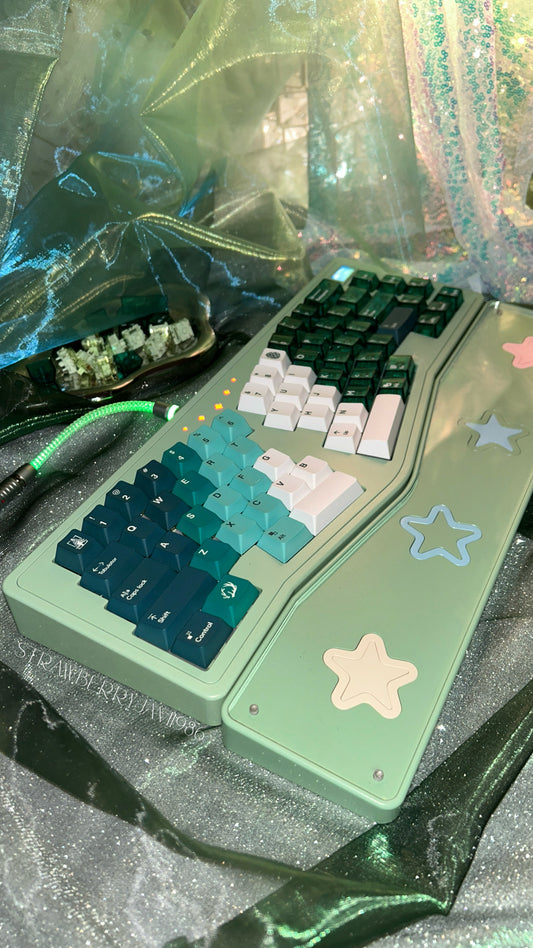 [ONLY 1 Instock] Prebuilt StarAlice Aluminum Customized Mechanical Keyboard & Wristrest Set