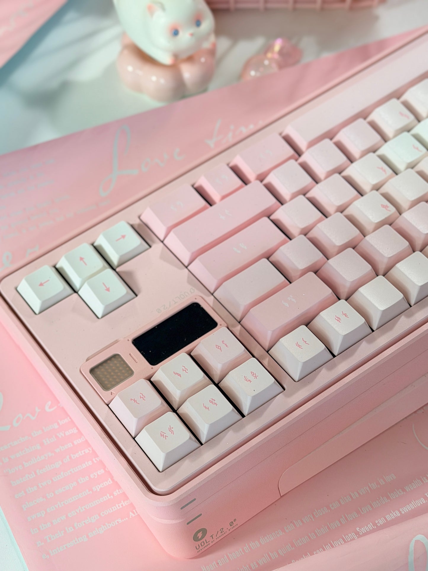 ONLY 1 Instock Prebuilt Aluminum Customized Mechanical Keyboard PERCENTSTUDIO VOLT2.0 Pale Pink Set + VOLT PLUS PAD