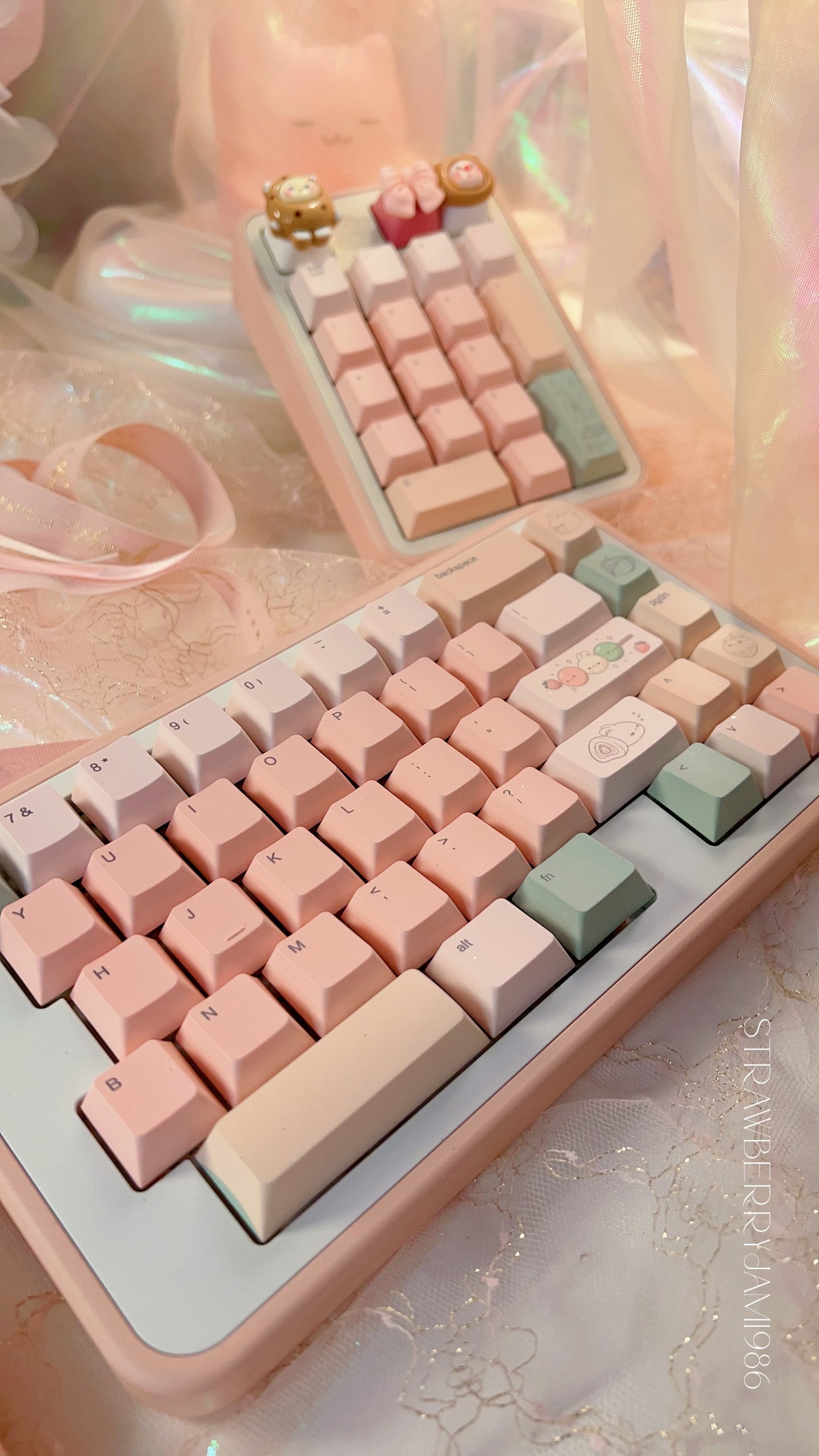 Preorder customized prebuilt peach split keyboard set for lien