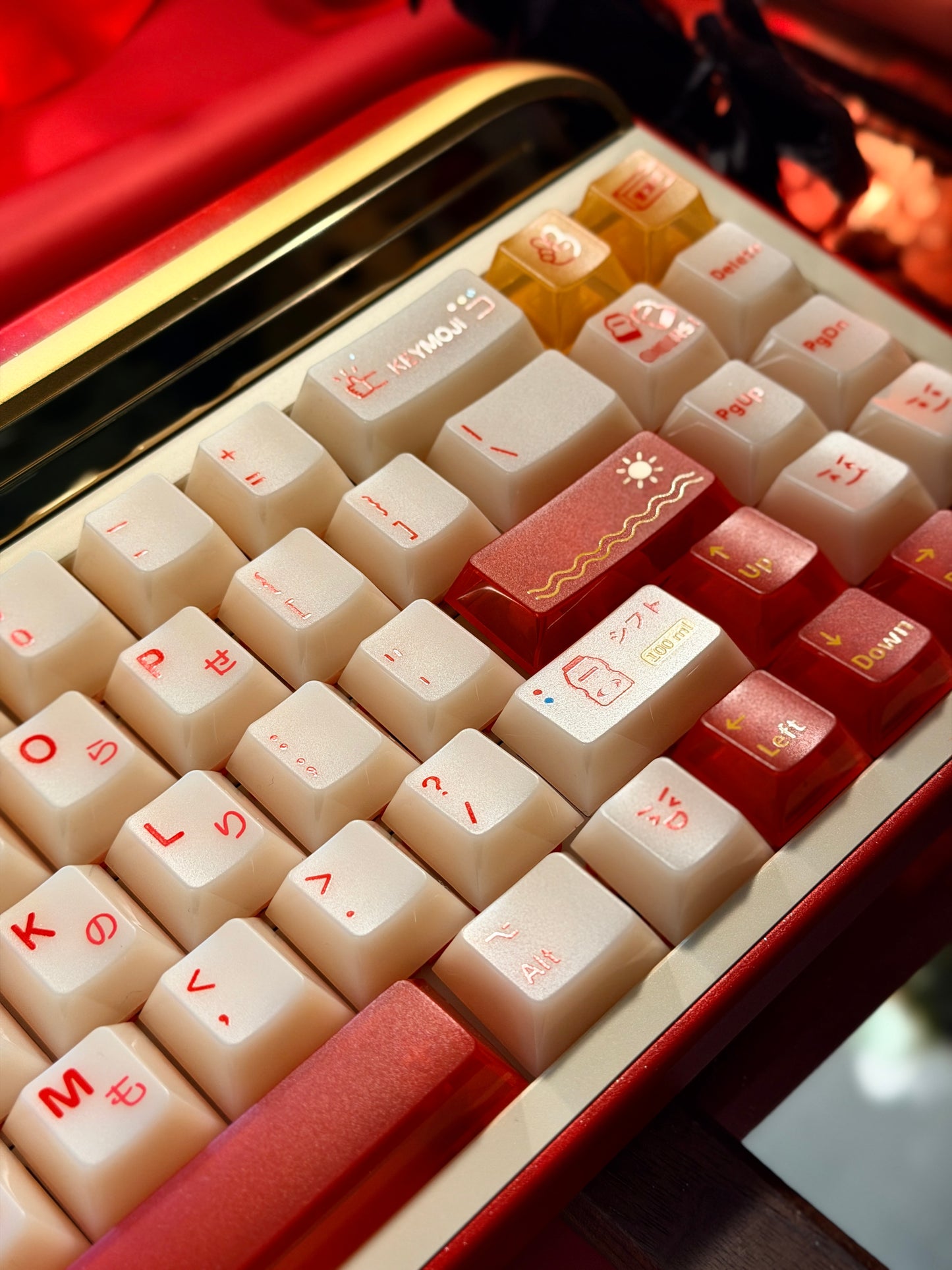ONLY 1 Instock Prebuilt Aluminum Custom Mechanical Keyboard Targa65 Red Gold Set