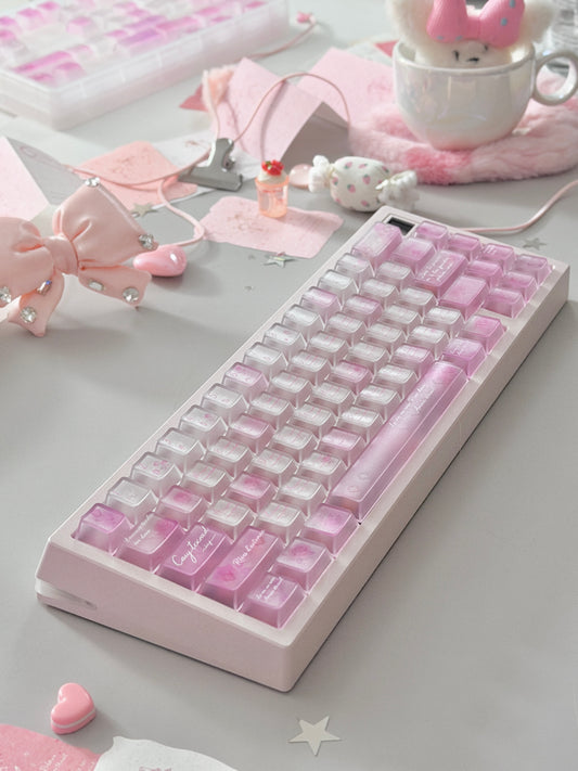ONLY 1 Instock Prebuilt Aluminum Custom Mechanical Keyboard Meletrix ZOOM65V3 Pink Set