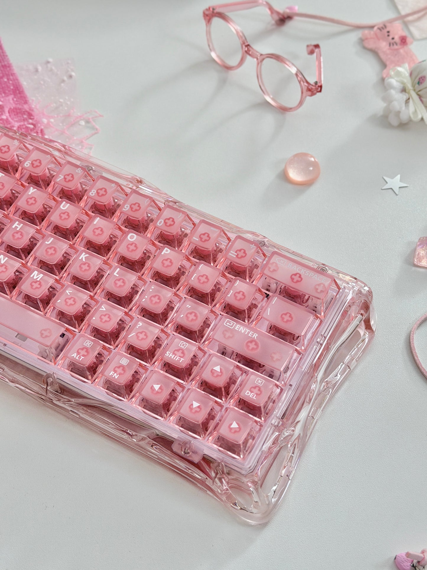 Unboxing Clearance ONLY 1 Instock GravaStar Mercury V60 Crystal Rose Magnetic Gaming Keyboard