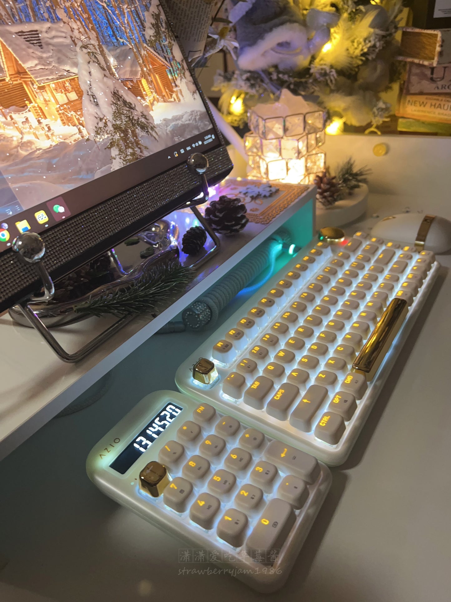 Unboxing For SALEs Azio IZO Wireless BT5/USB PC & Mac Mechanical Keyboard White Blossom & Numpad/Calculator Set