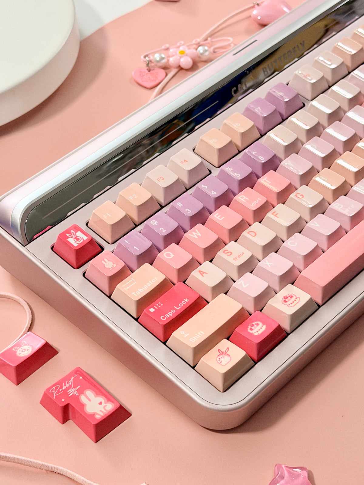 ONLY 1 Instock Prebuilt Targa98 Anordized Pink Aluminum Custom Mechanical Keyboard