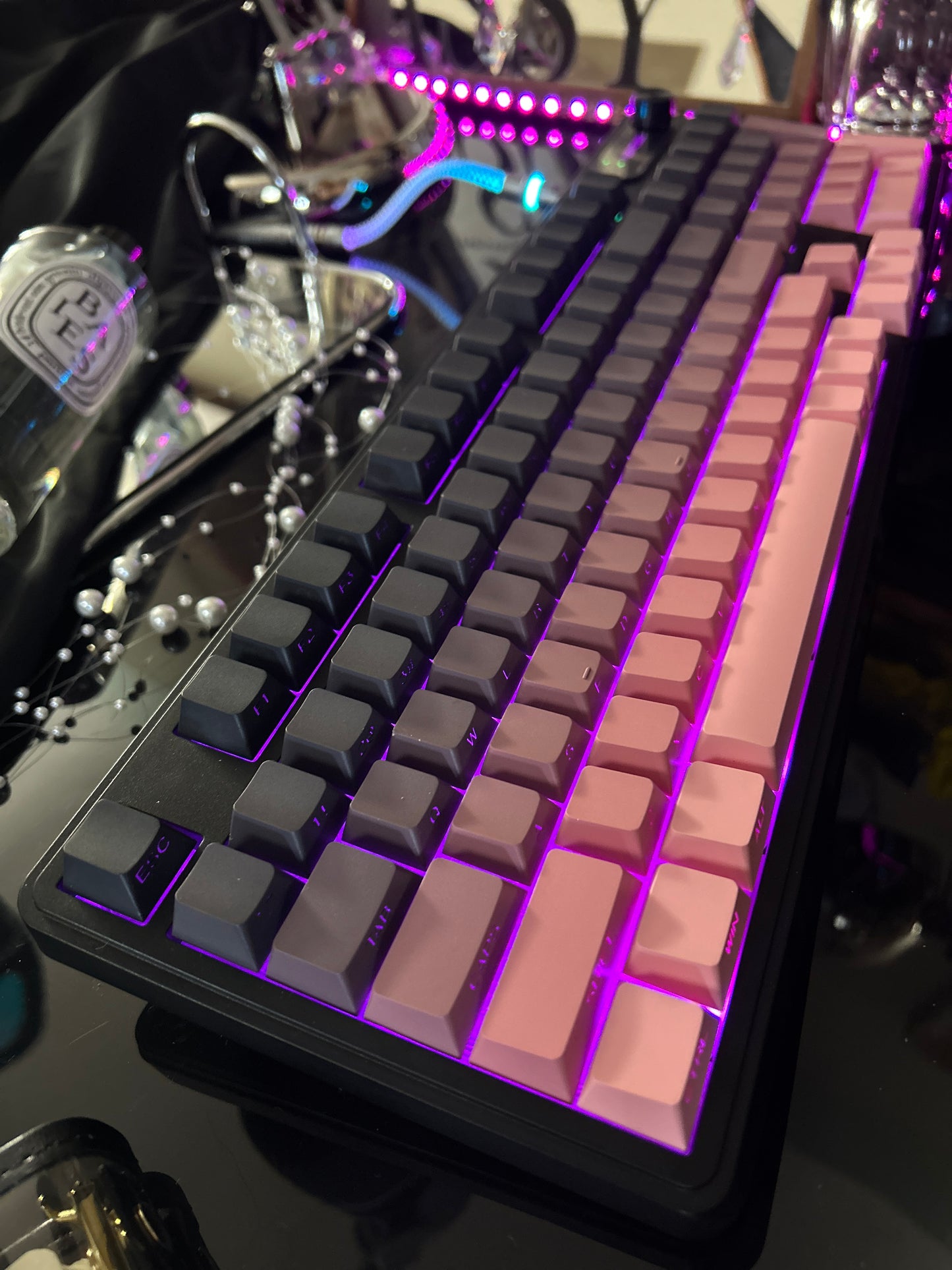 Unboxing Clearance ONLY 1 Instock FURYCUBE IP98 Black Pink Silent Membrane Keyboard