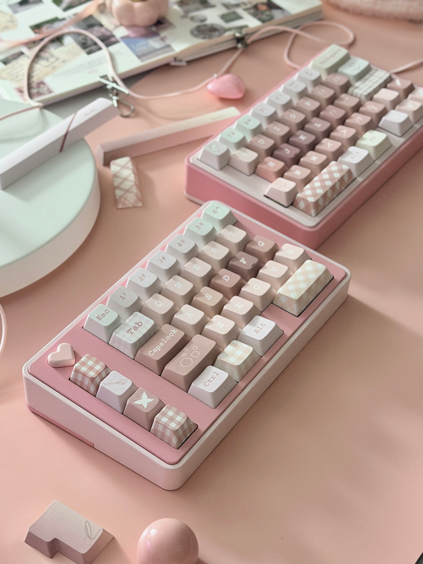 PREORDER Prebuilt Pale Pink BLOCKBOY New Split65 Aluminum Custom Mechanical Keyboard（You Can Choose Other Keycap Set）