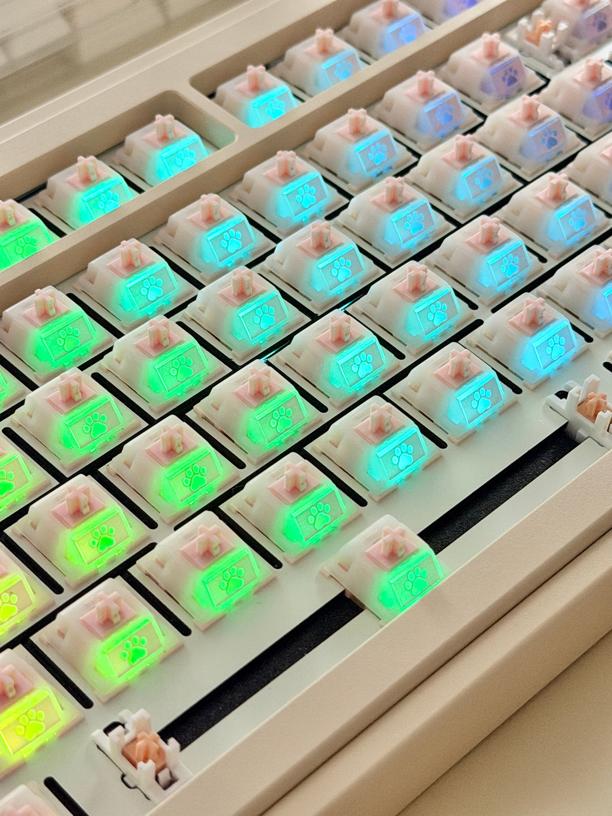 ONLY 1 Instock Prebuilt Aluminum Custom Mechanical Keyboard Cocomi80 Milk Tea Set & Keycaps & Linear Switch