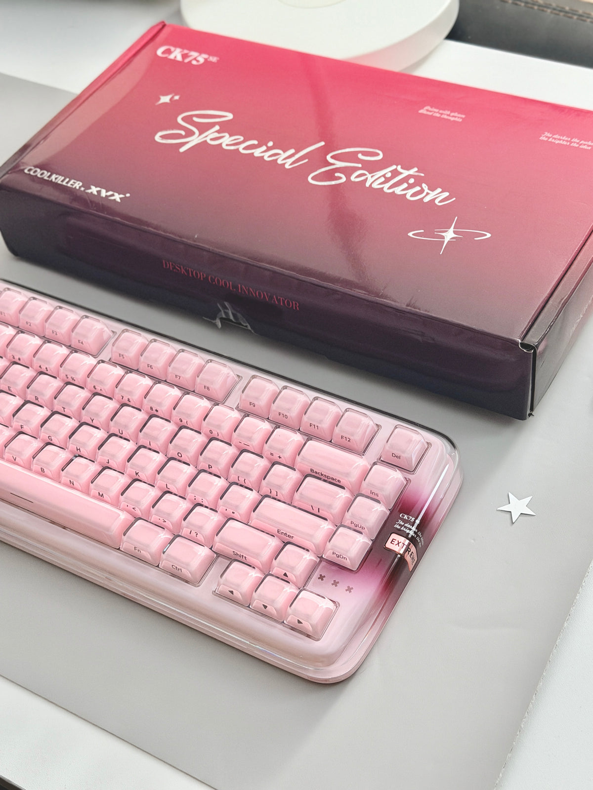 Unboxing Clearance ONLY 1 Instock XVX x CoolKiller CK75 SE Wireless Mechanical Keyboard Pink