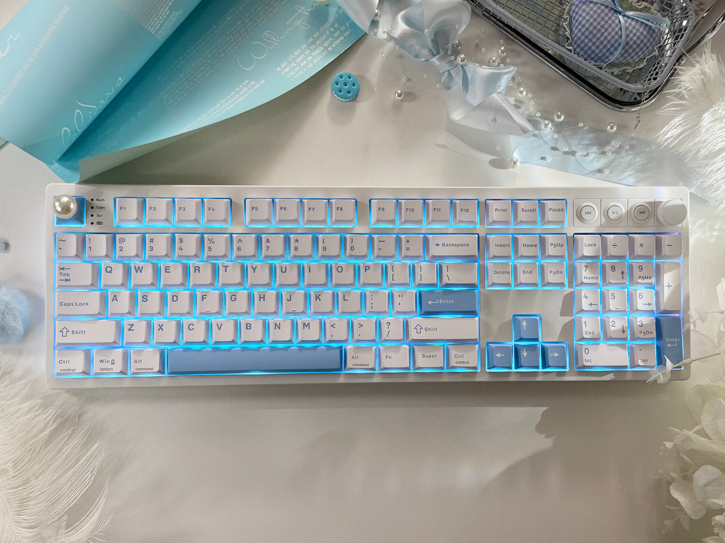 Unboxing For SALEs Mechlands Vibe108 Silent Switch Mechanical Keyboard White Blue