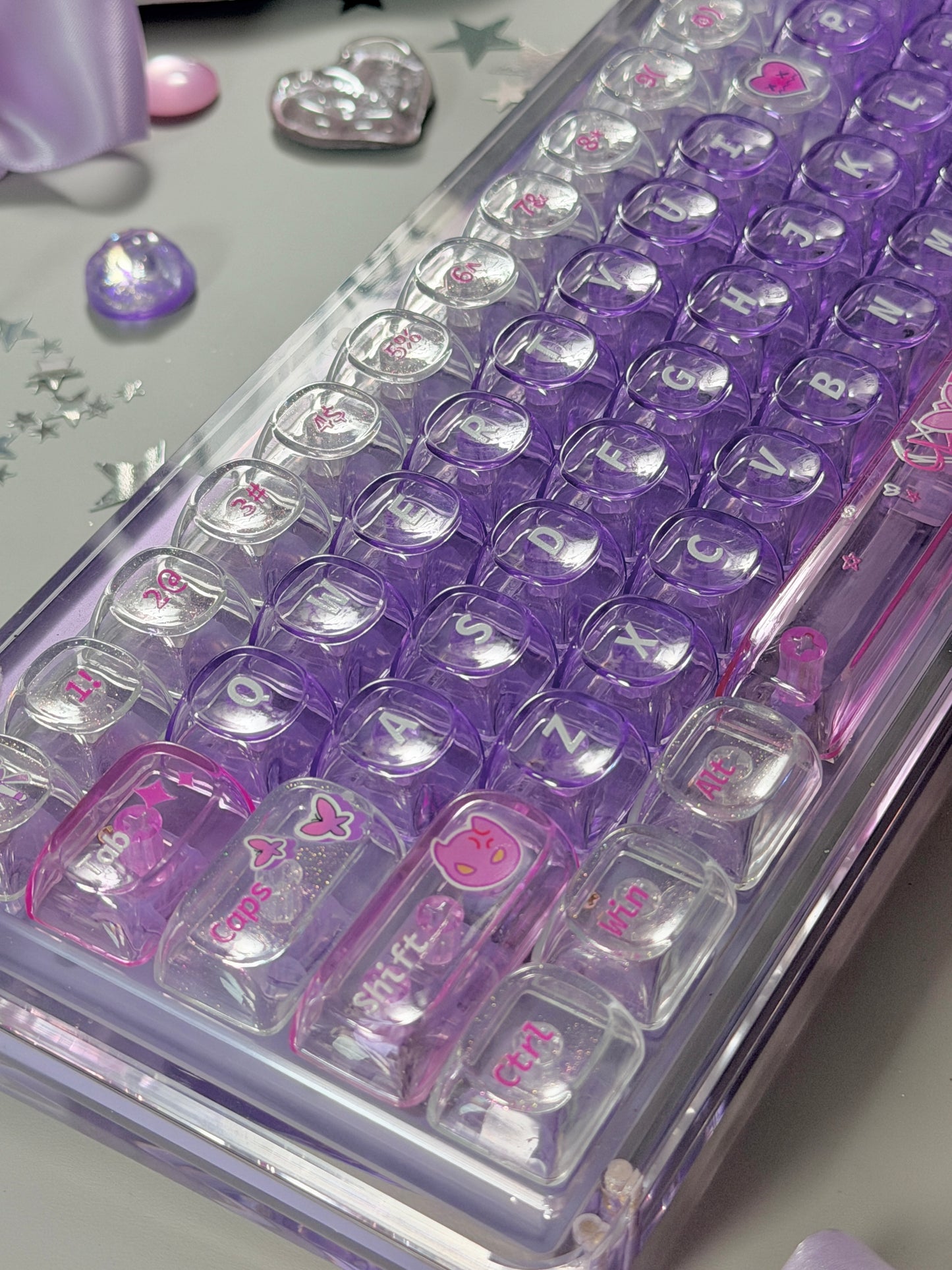Unboxing Sample For Sale ONLY 1 Instock KiiBOOM Phantom 64 Crystal Acrylic Keyboard + custom Keycaps