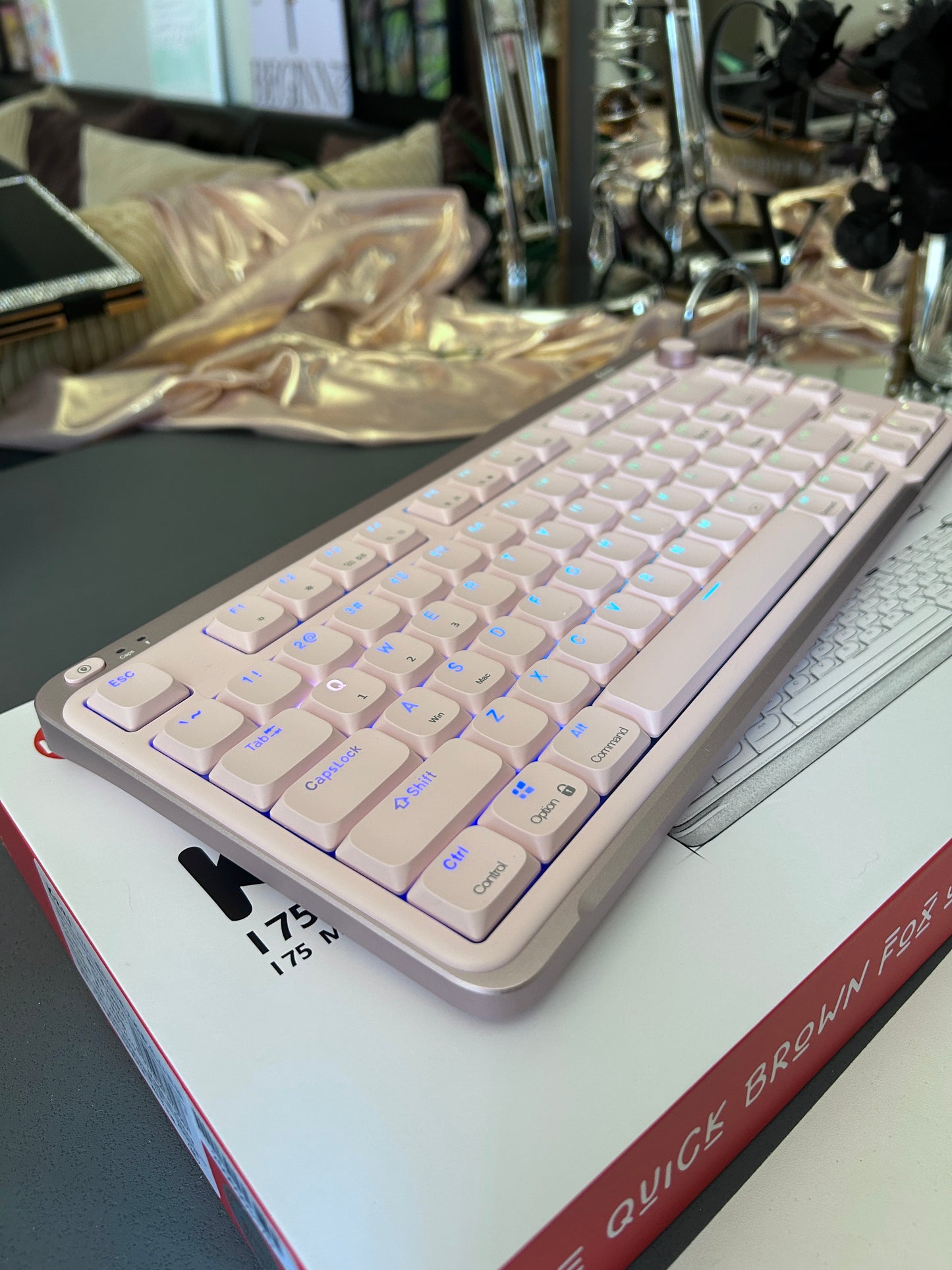 Unboxing Clearance ONLY 1 Instock Kzzi I75 Anodized Pink Low-Profile Wireless Keyboard