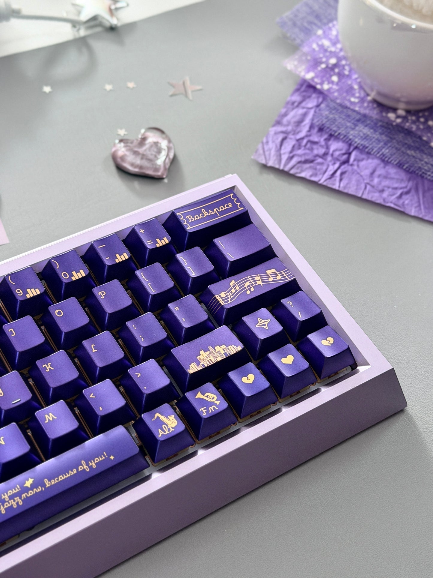 ONLY 1 Instock Prebuilt Aluminum Customized Mechanical Keyboard DAMA60 Anodized Purple Set