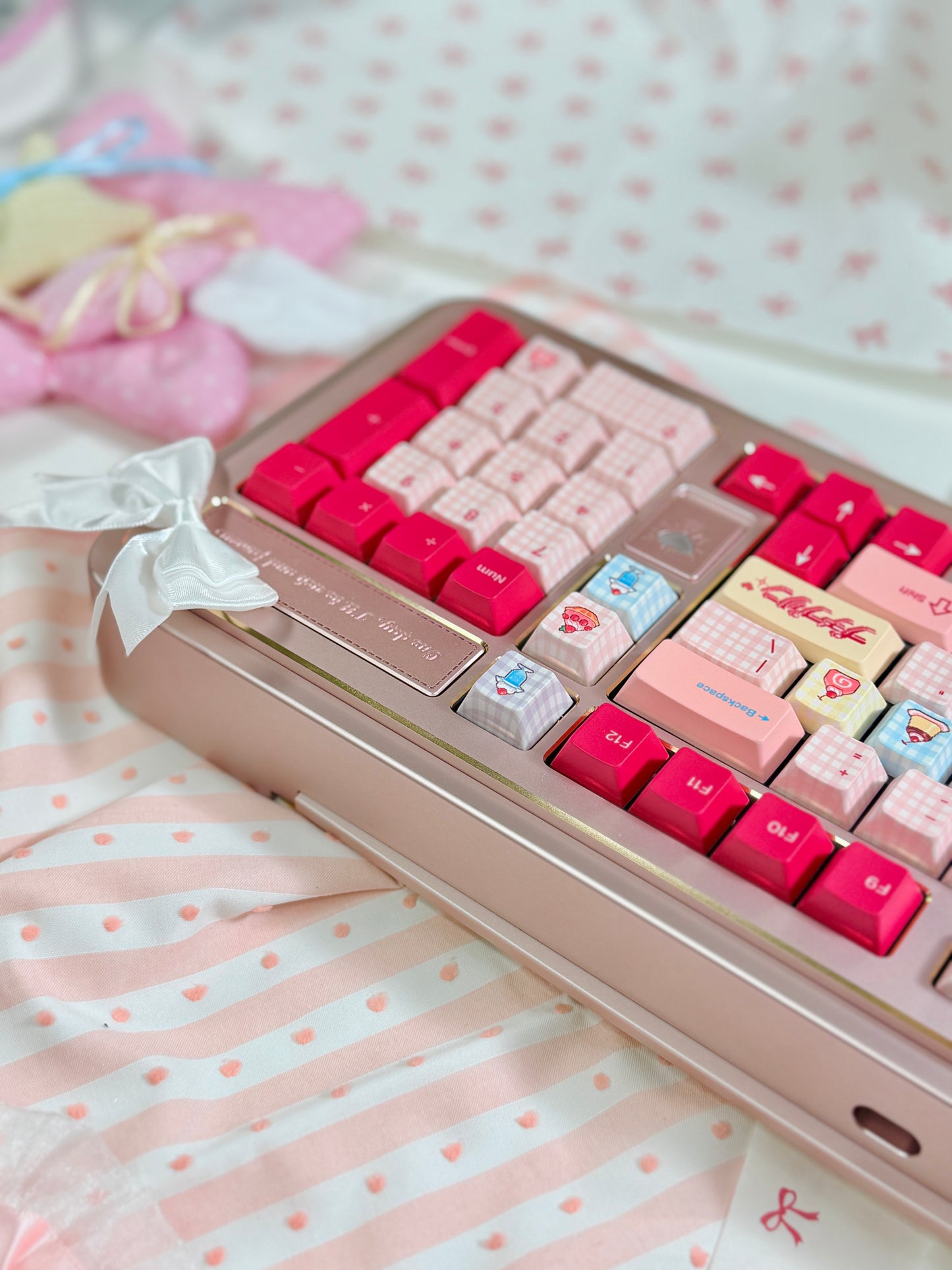 #0242 Showa Dessert Cream Soda Pastel Grid Keycaps Designed By Keyria Labs
