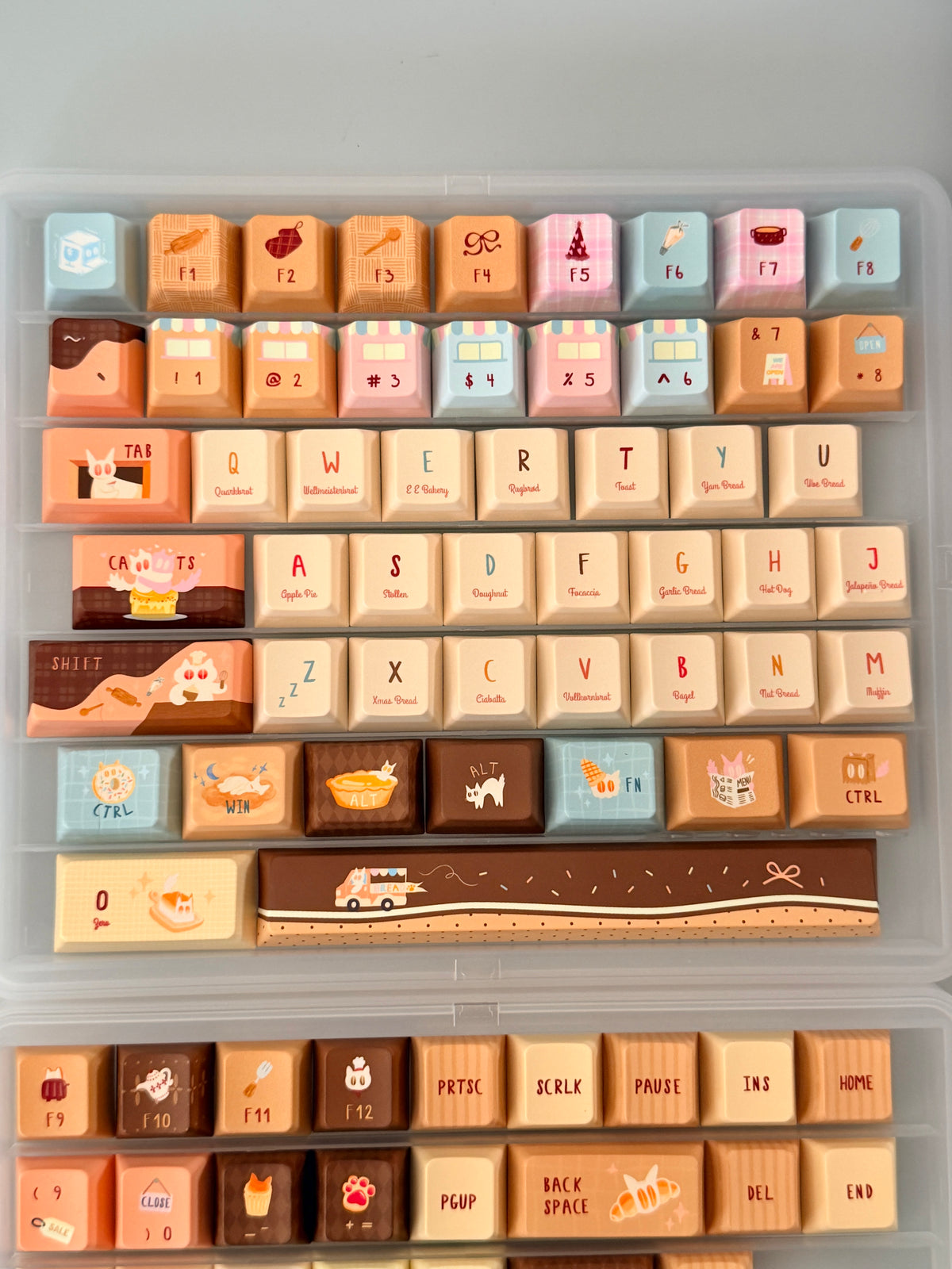 #0307 LazyR Bread Bunny Artisan Keycap | Double-Sided Bread Rabbit Keycap | Cute Bakery-Themed Handmade Keycap for Mechanical Keyboards