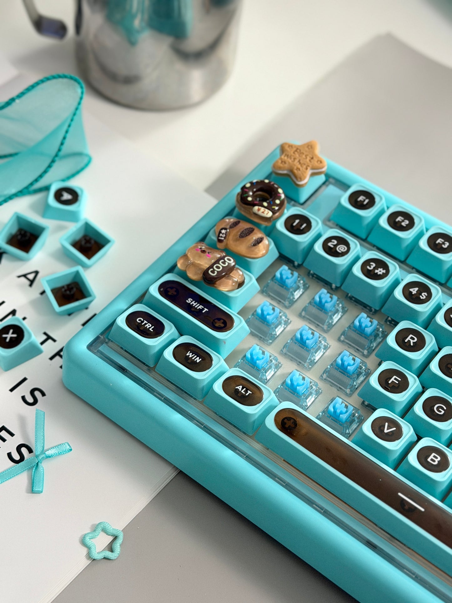 Unboxing Sample For Sales ONLY 1 Instock ainbell base99 mint green chocolate silent switch tri-mode wireless mechanical keyboard