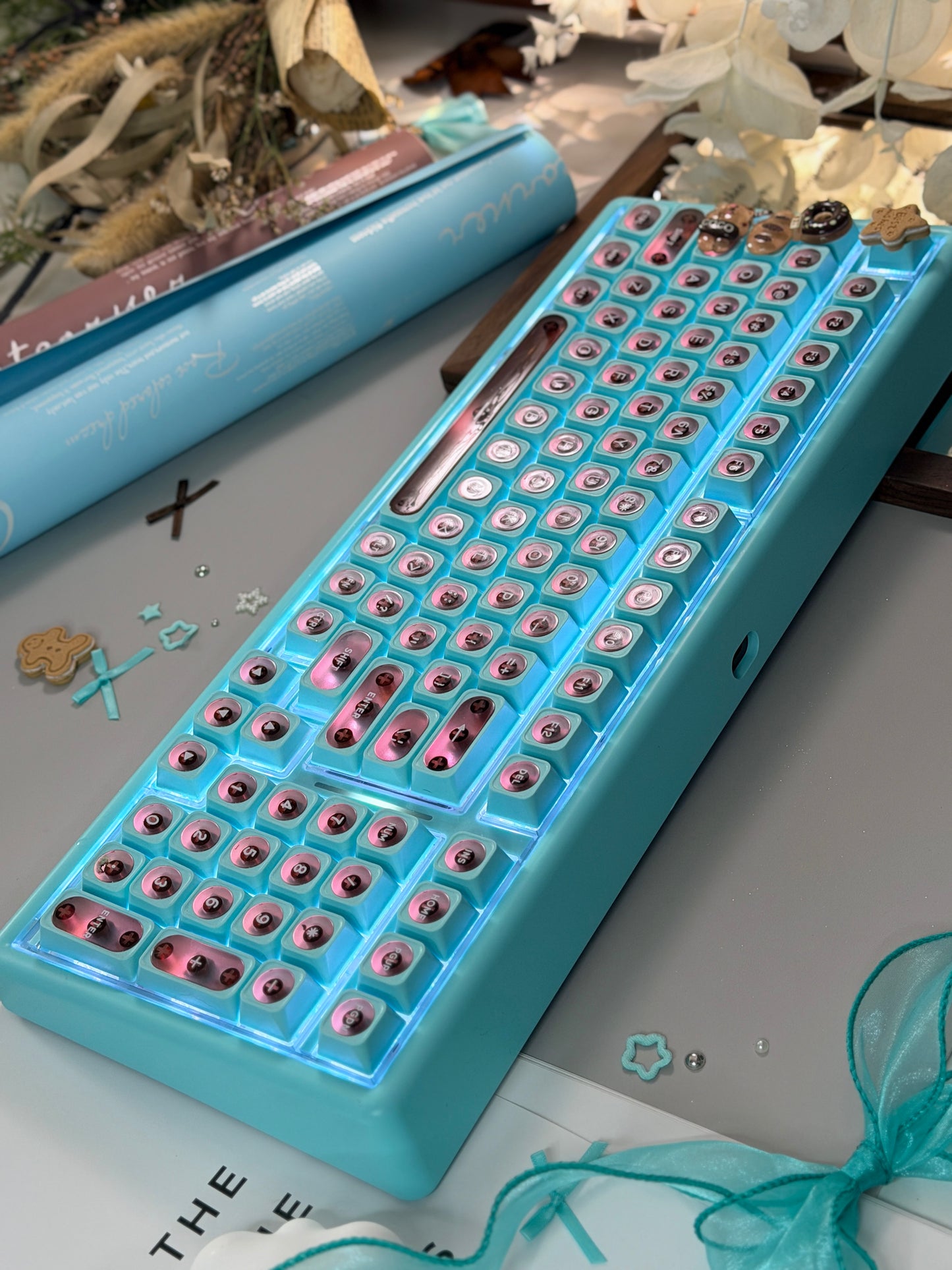 Unboxing Sample For Sales ONLY 1 Instock ainbell base99 mint green chocolate silent switch tri-mode wireless mechanical keyboard