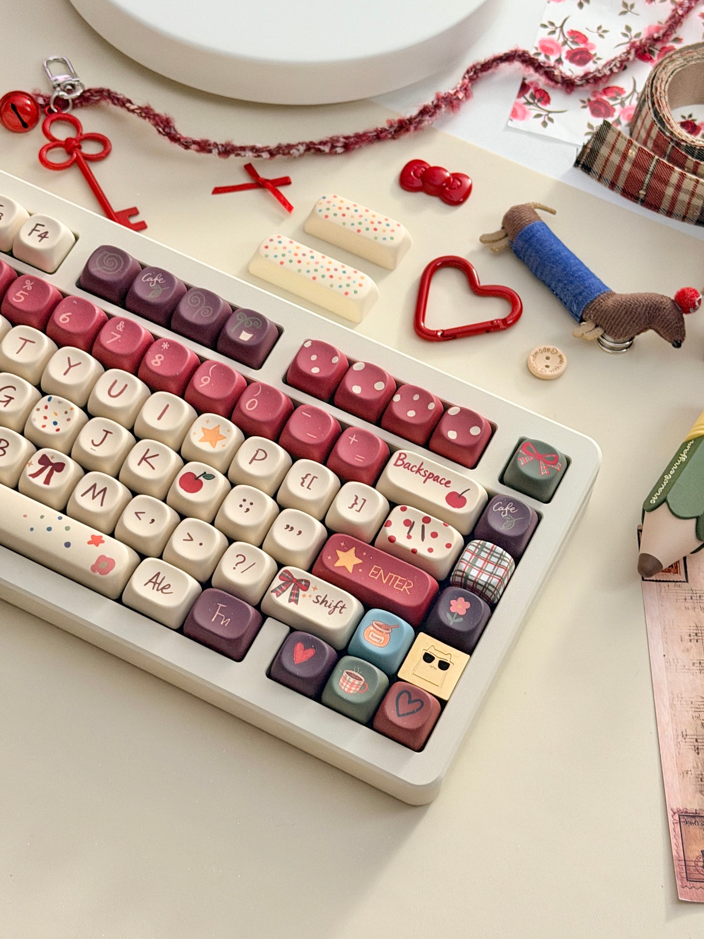 ONLY 1 Instock Prebuilt Aluminum Custom Mechanical Keyboard Buff75 R2 Cream Set