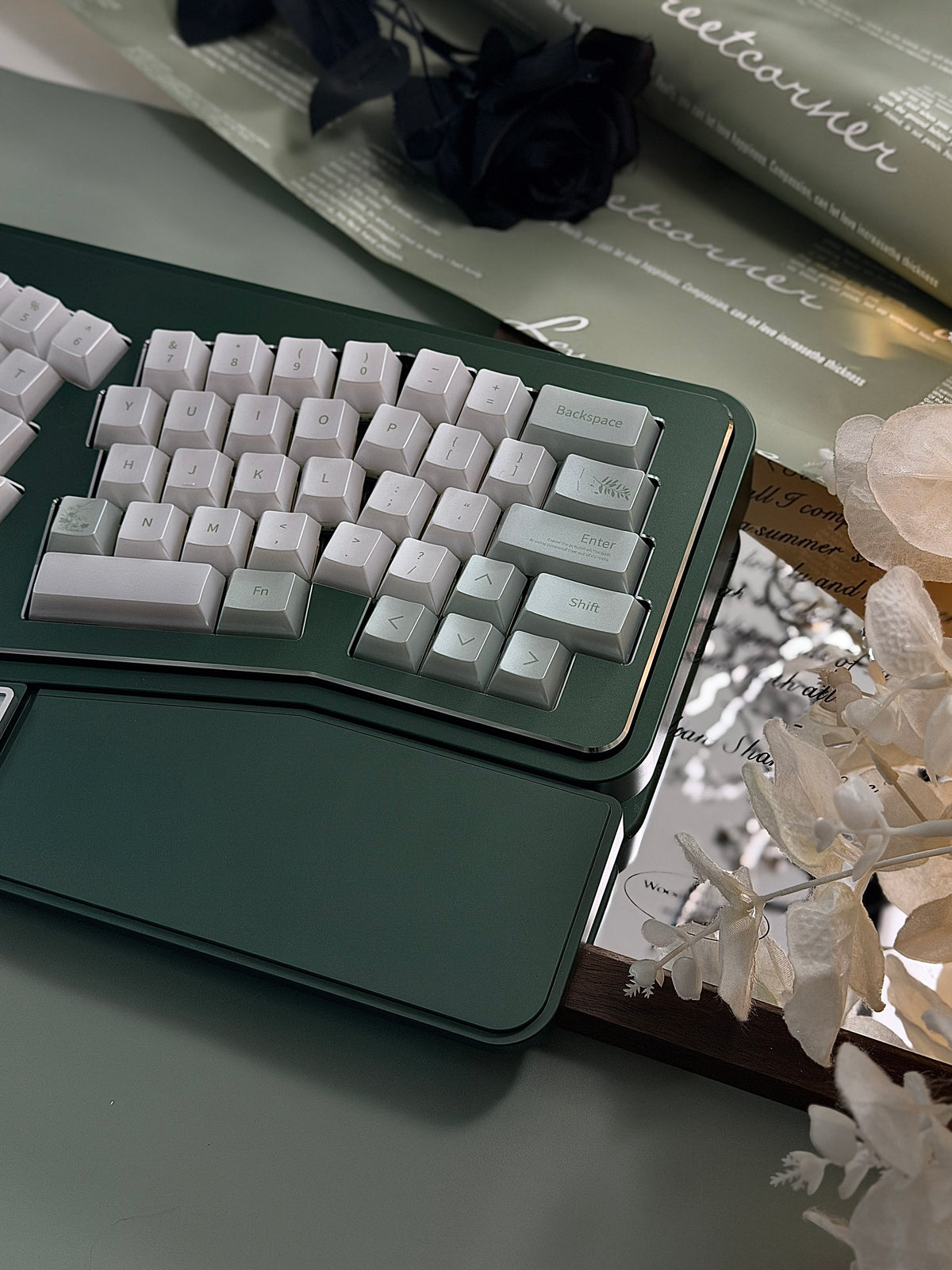 ONLY 1 Instock Prebuilt Aluminum Custom Mechanical Keyboard Vlice Anordized Green Set（free Keycaps & switches, not including number pad）