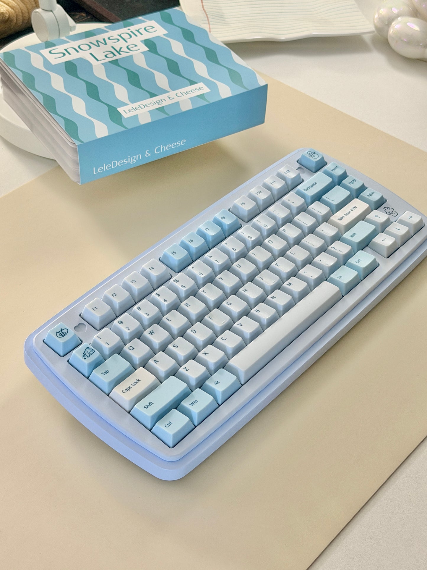 ONLY 1 Instock Prebuilt Aluminum Custom Mechanical Keyboard Yummy75 Blue Set