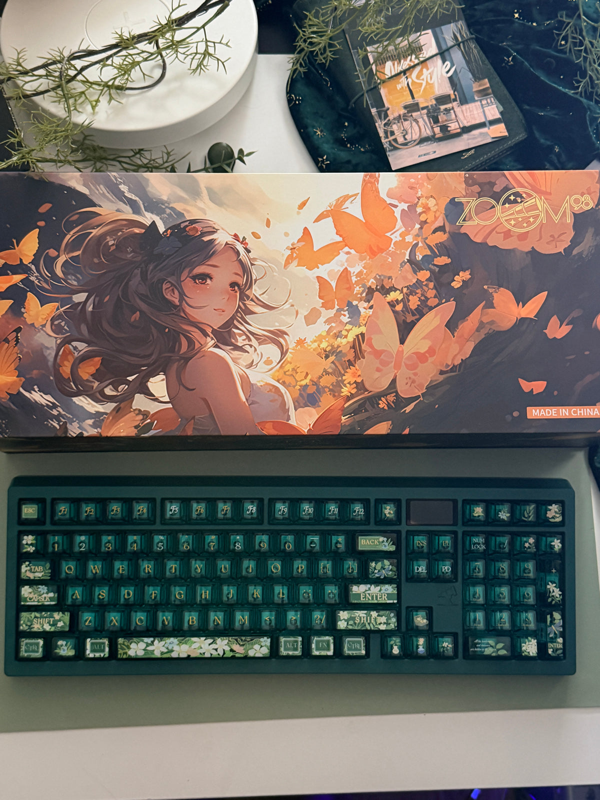 ONLY 1 Instock Prebuilt Aluminum Custom Mechanical Keyboard ZOOM98 Wireless Wild Green Set