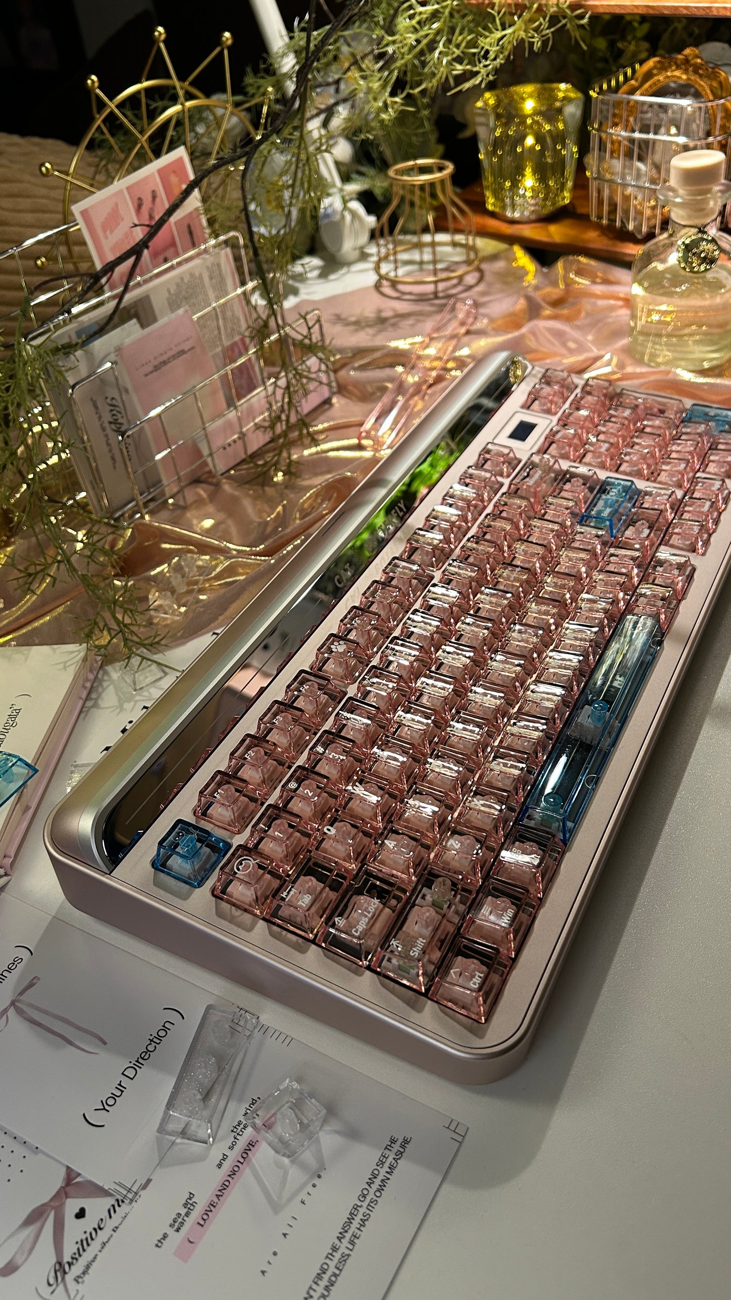 PREORDER Prebuilt Targa98 silver pink Aluminum Customized Mechanical Keyboard