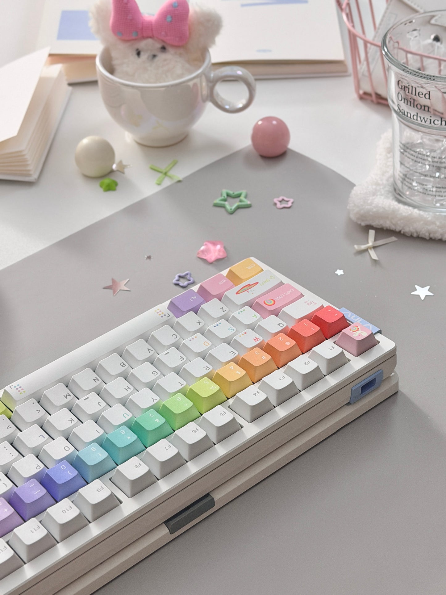 Unboxing Clearance ONLY 1 Instock AULA AG75 Wired Aluminum Keyboard – Shock-Dampening Cloud Rock White(Pro)