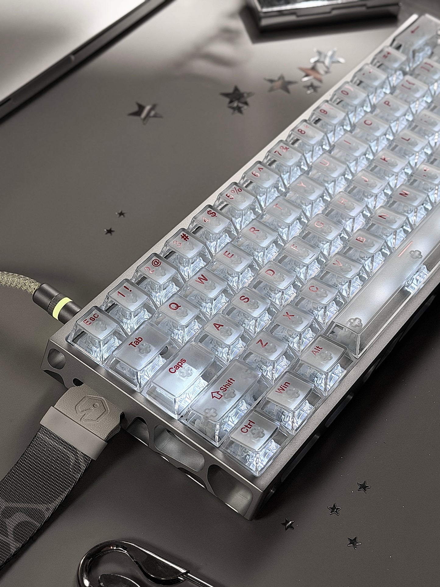 Unboxing Clearance ONLY 1 InstockI ROK Hollow Aluminum Silver MG63 Magnetic Gaming Mechanical Keyboard