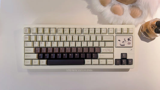 「only 1 Instock」Prebuilt Dino80 Cream White Aluminum Customized Mechanical Keyboard